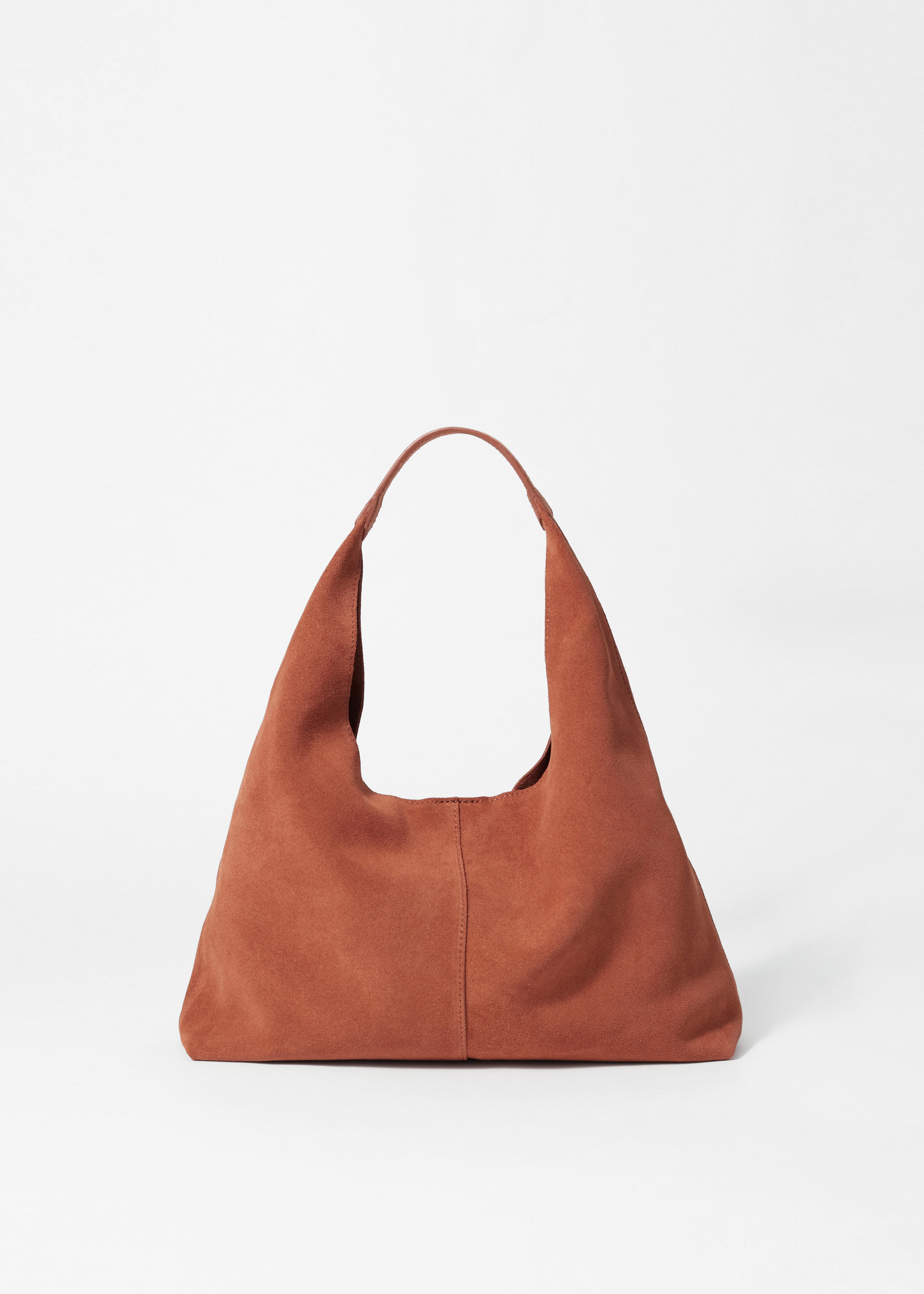 Bolso tipo tote clásico de ante - Óxido/Marrón