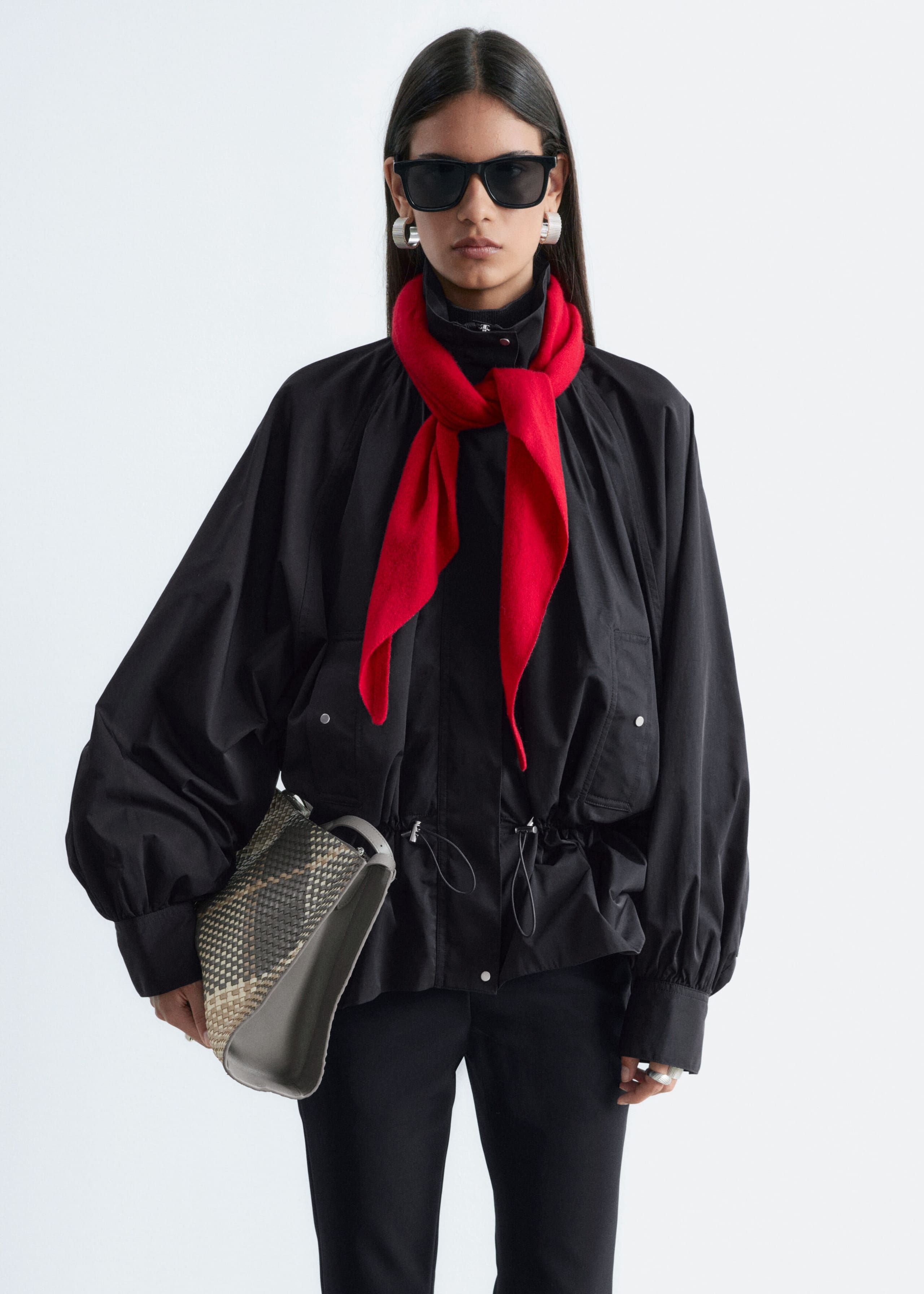 Nylon Funnel-Collar Jacket - Light Beige - Lookbook