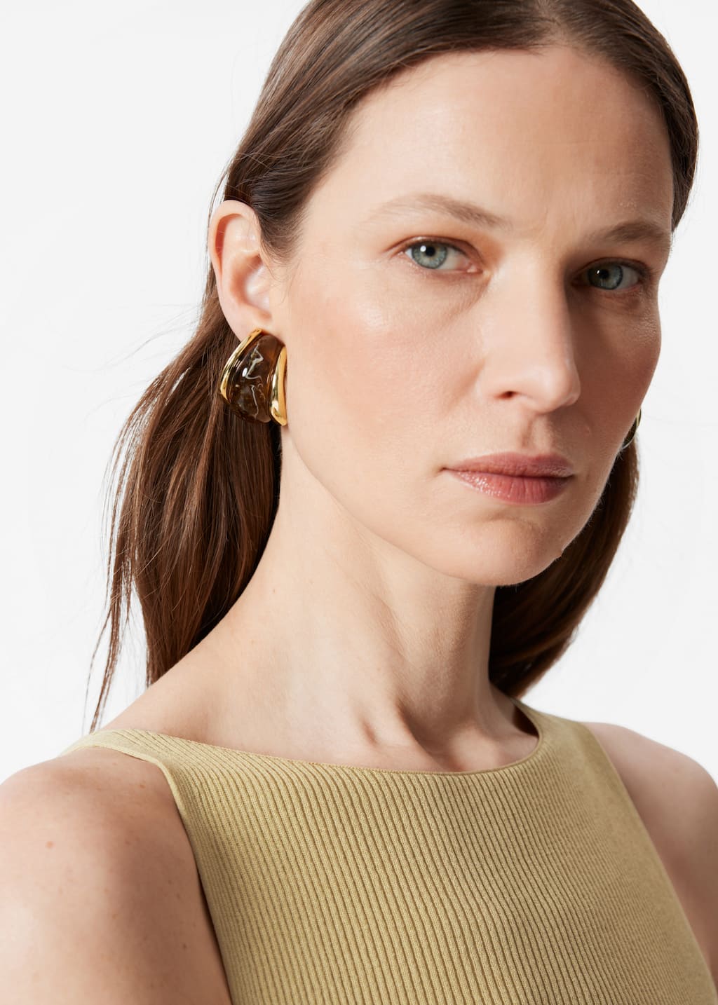 Image of Marbled Dome Clip-On Earrings