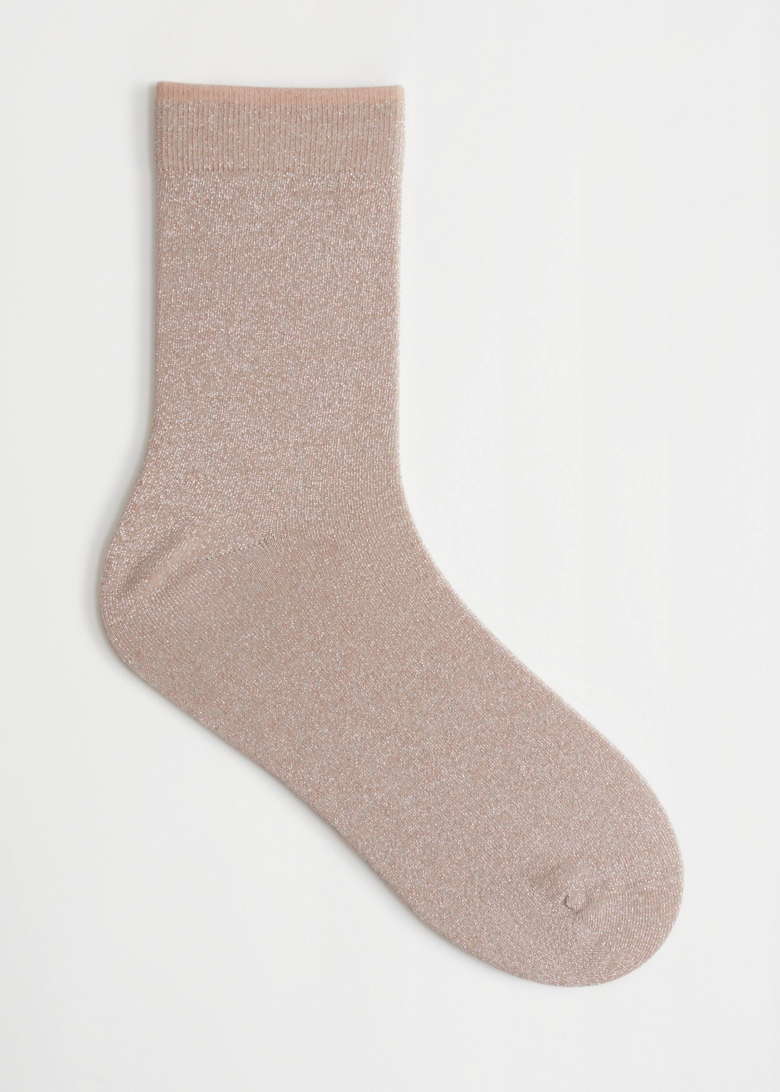 Glitter Lurex Ankle Socks - Light Blue - Still Life