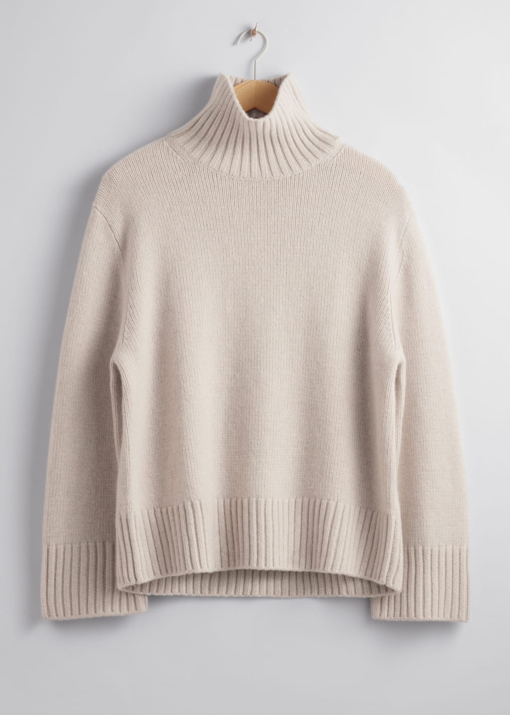 Maglione con collo a lupetto in misto cashmere - Beige - Natura morta
