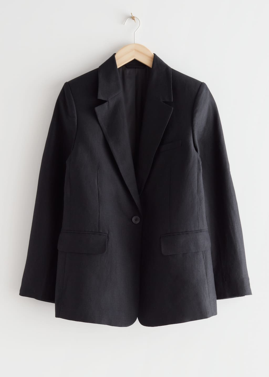 Silk Linen Blazer - Black - Bodegón