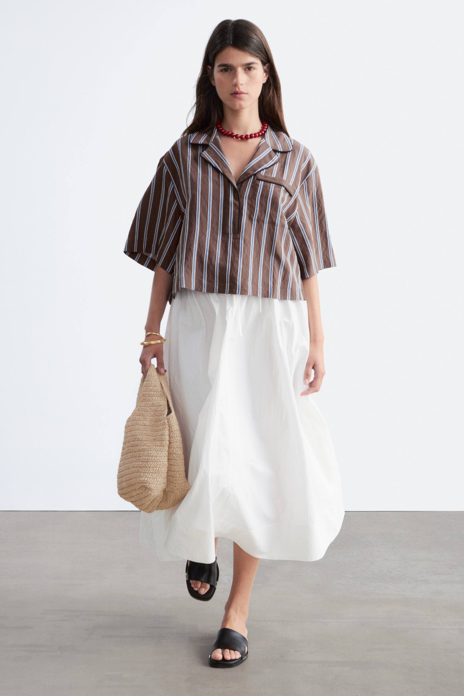 Striped Resort Shirt - Brun-/blårandig - 3