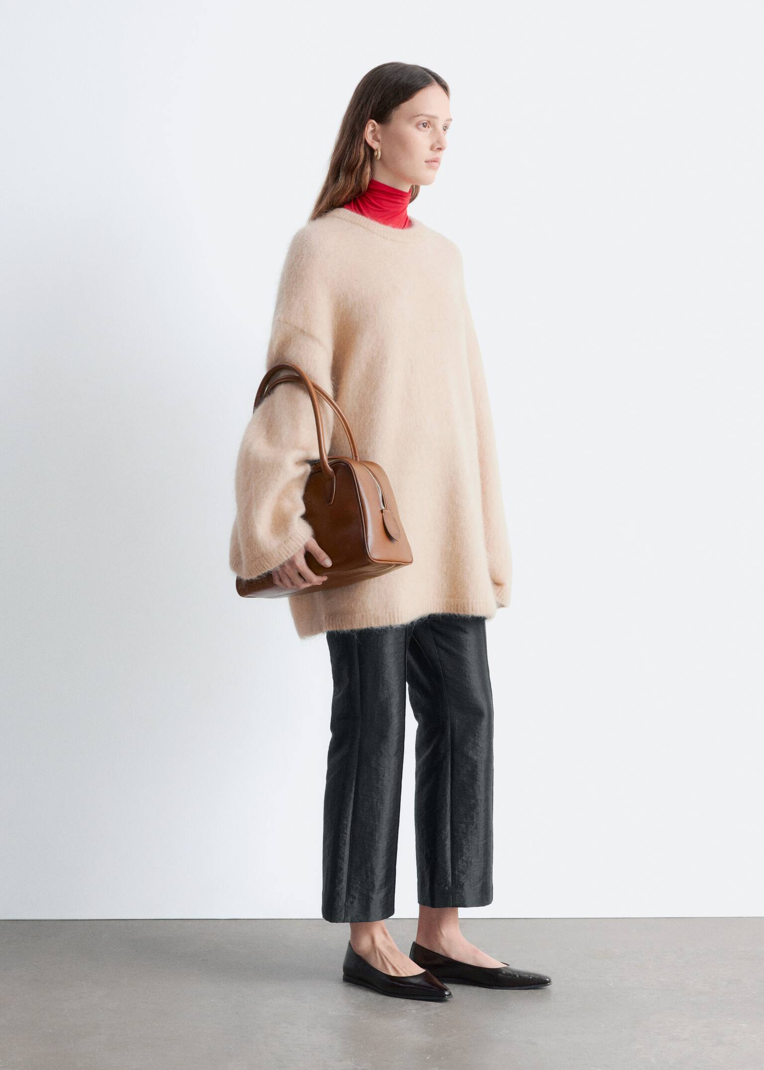 Oversized-Pullover aus Mohair-Mix - Beige/Flieder/Dunkelbraun - 6
