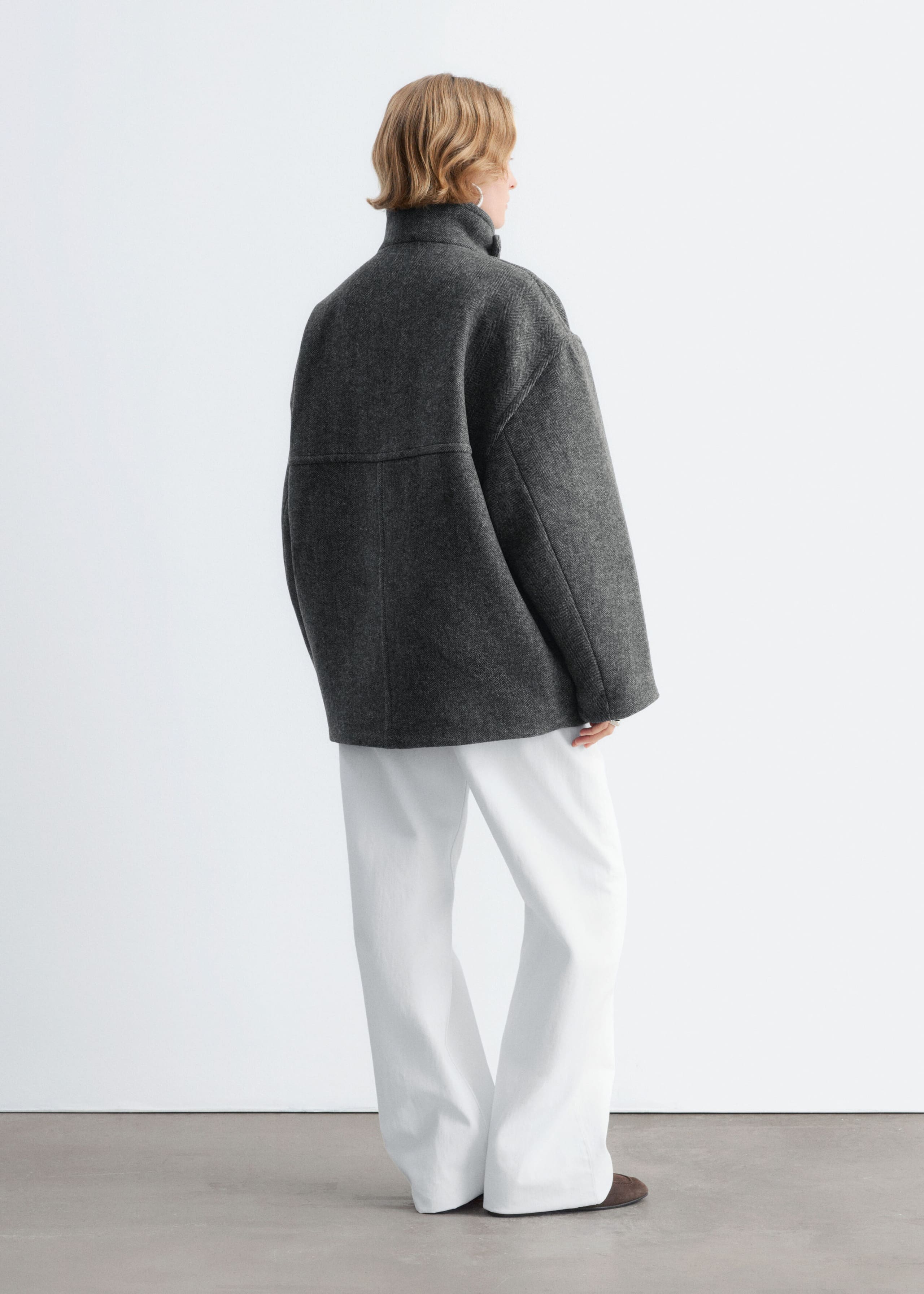 Herringbone Coat - Grey - Lookbook