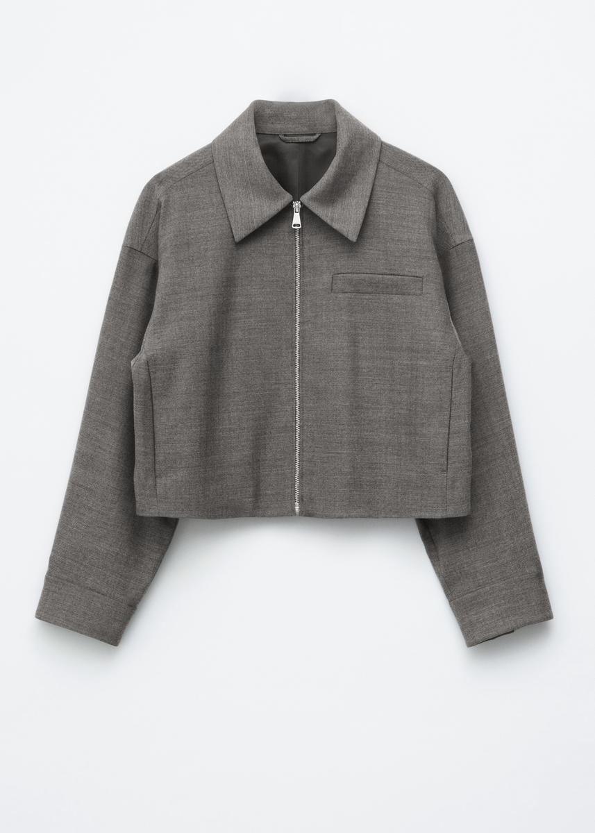 & Other Stories Short Wool Jacket In Gray