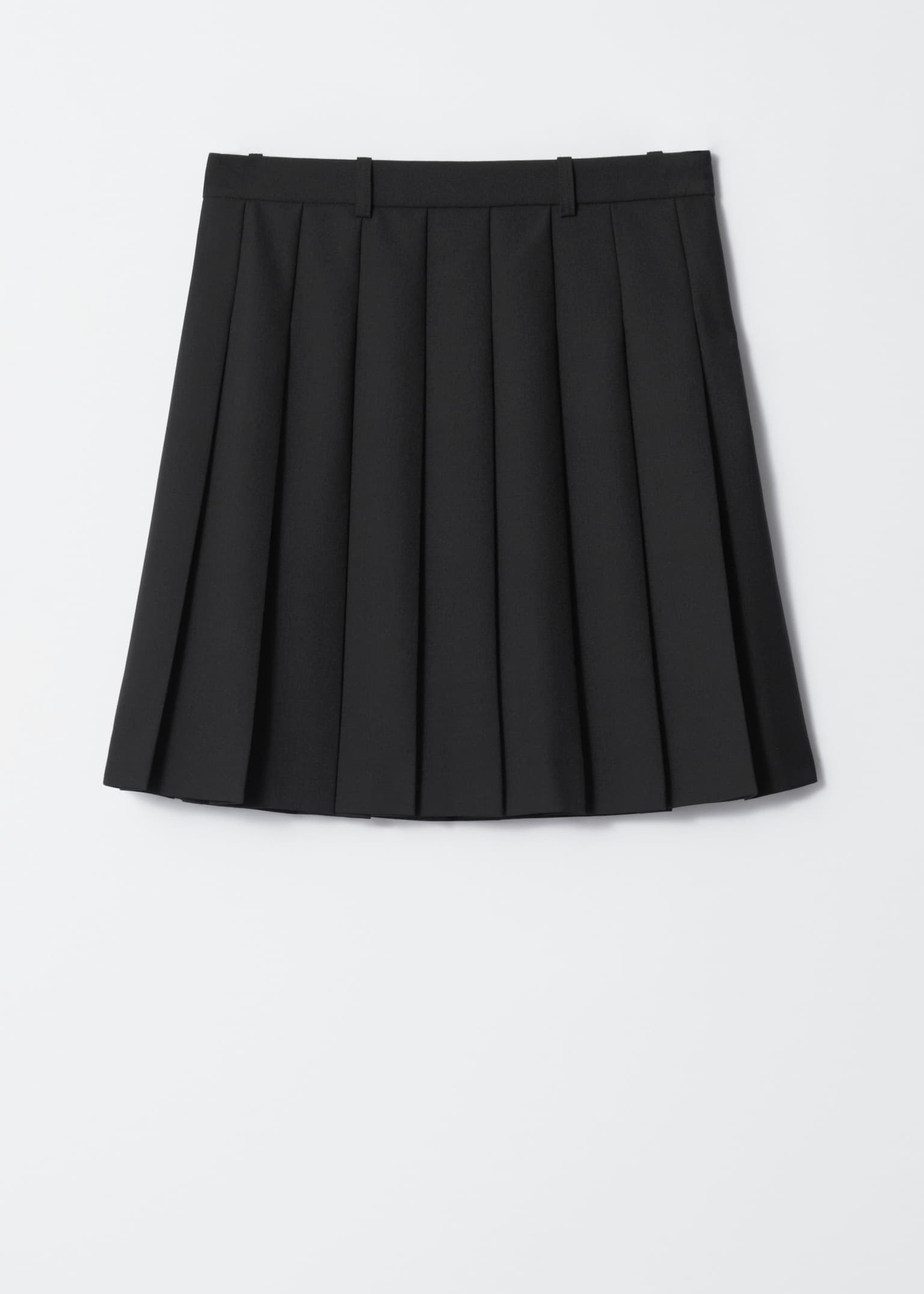 Pleated Mini Skirt - Black/Dark Grey - 2