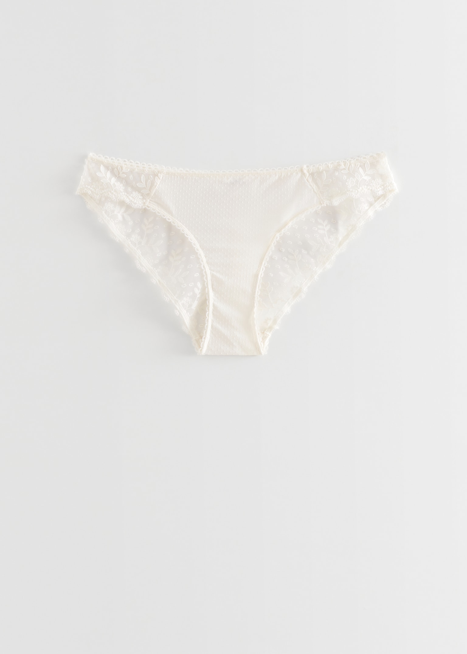Slip mit floraler Spitze - Ivory