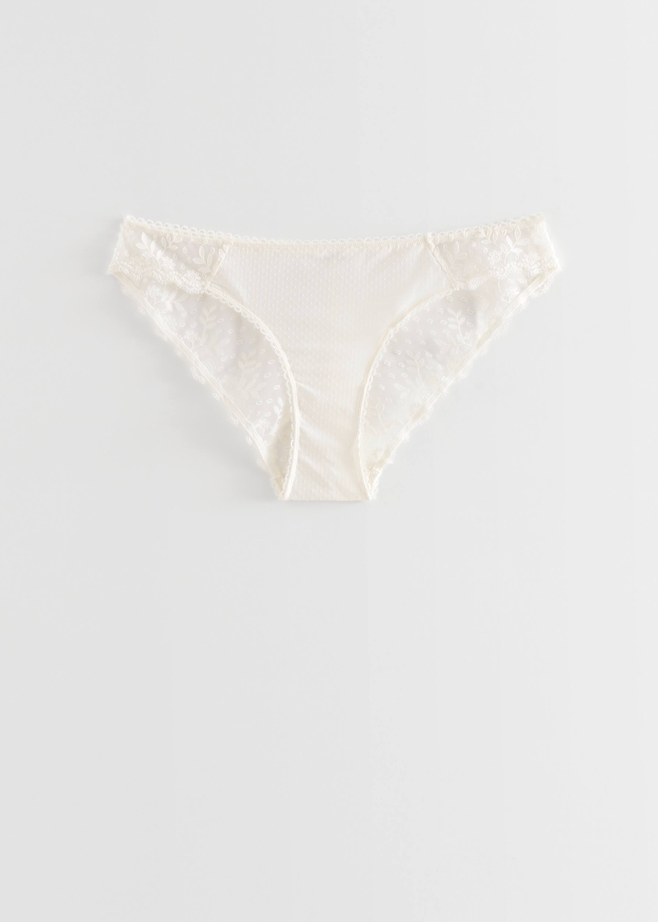 Grösseres Bild ansehen: Slip mit floraler Spitze - Ivory - DAMEN | H&M CH 1