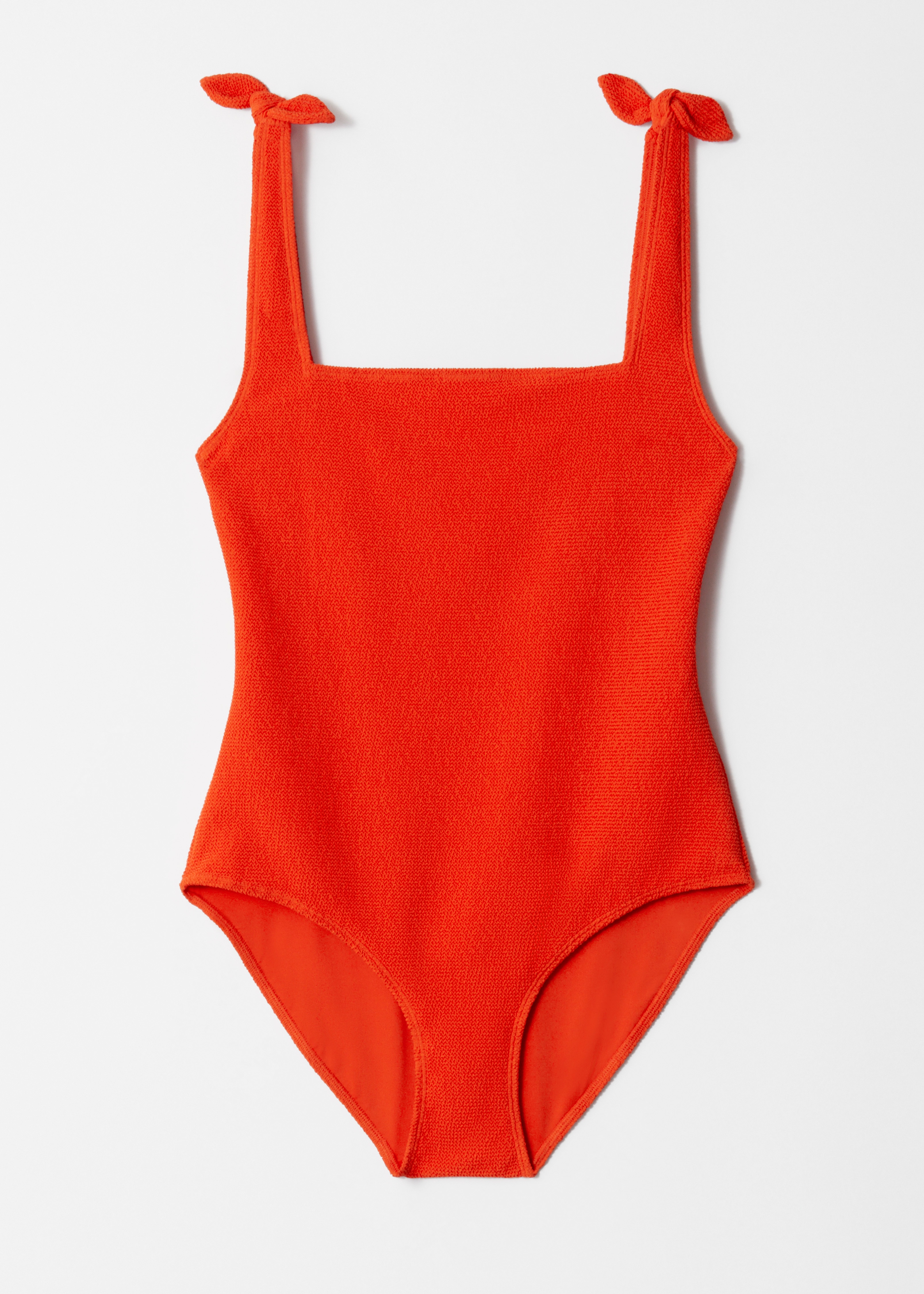 Textured Bow Tie Swimsuit - Pomarańczowy/Różowy