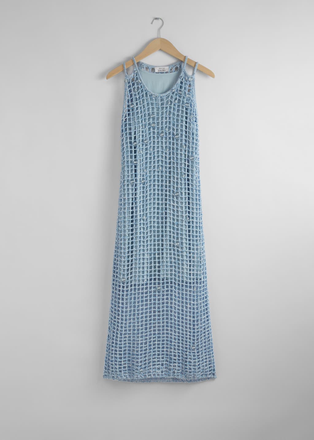 Beaded Crochet Midi Dress - Light Blue - Still Life