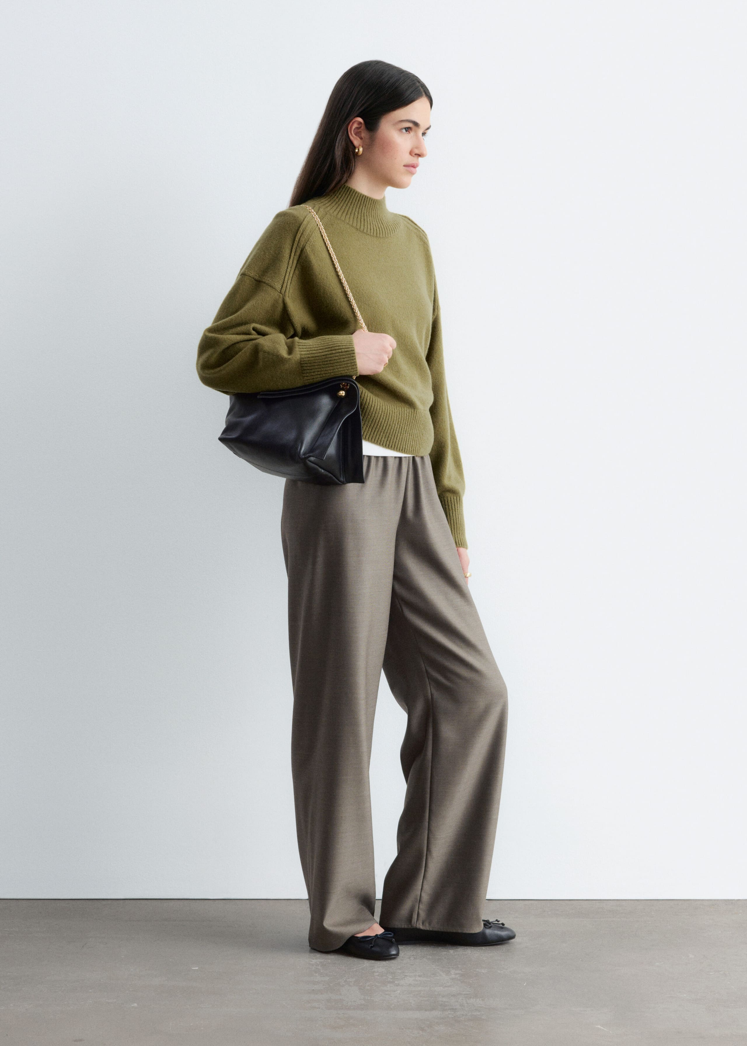 Pull-On Wool Trousers - Dark Mole - Lookbook