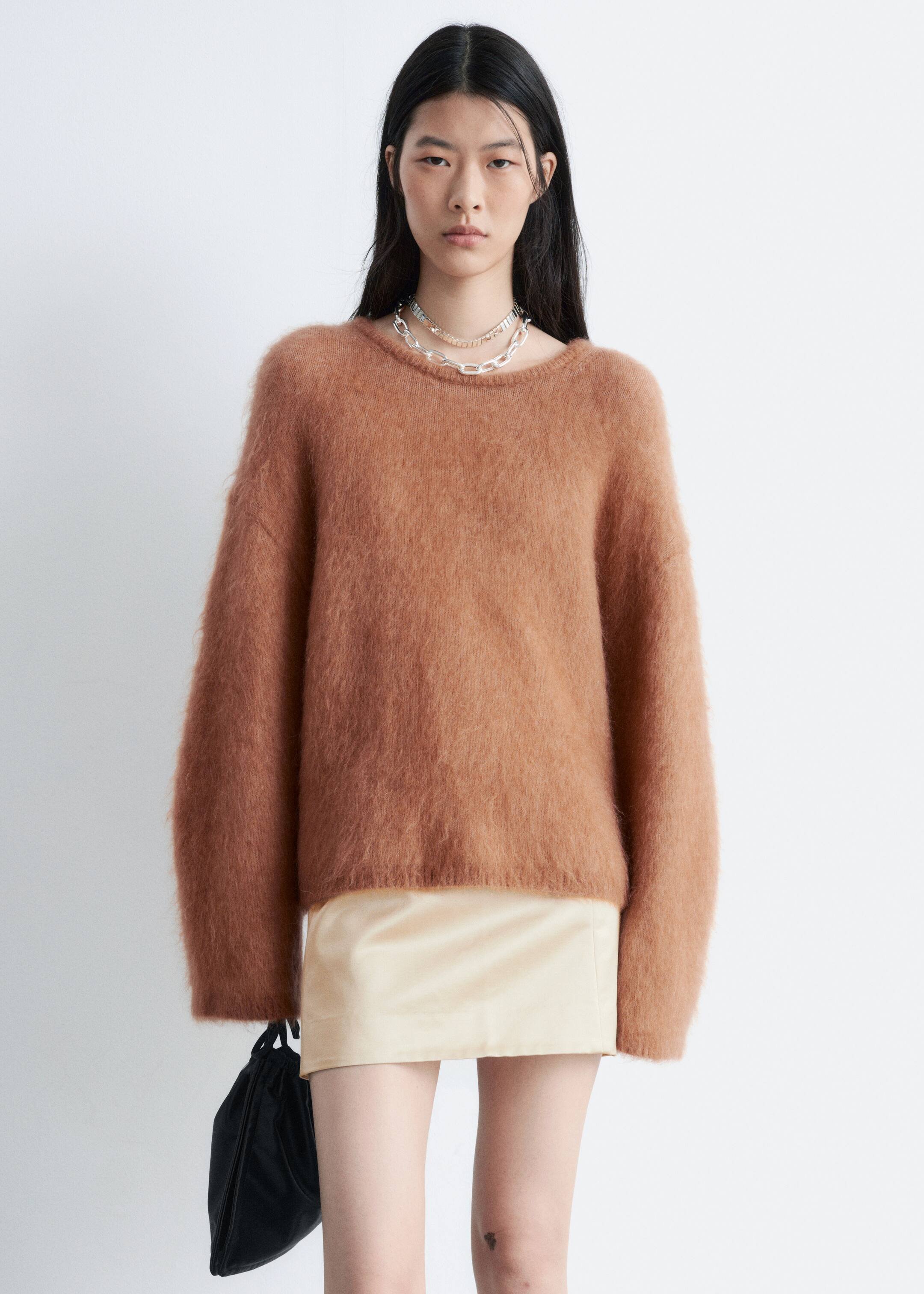 Se større billede: Sweater i børstet mohairblend - Mørk beige | H&M DK 4