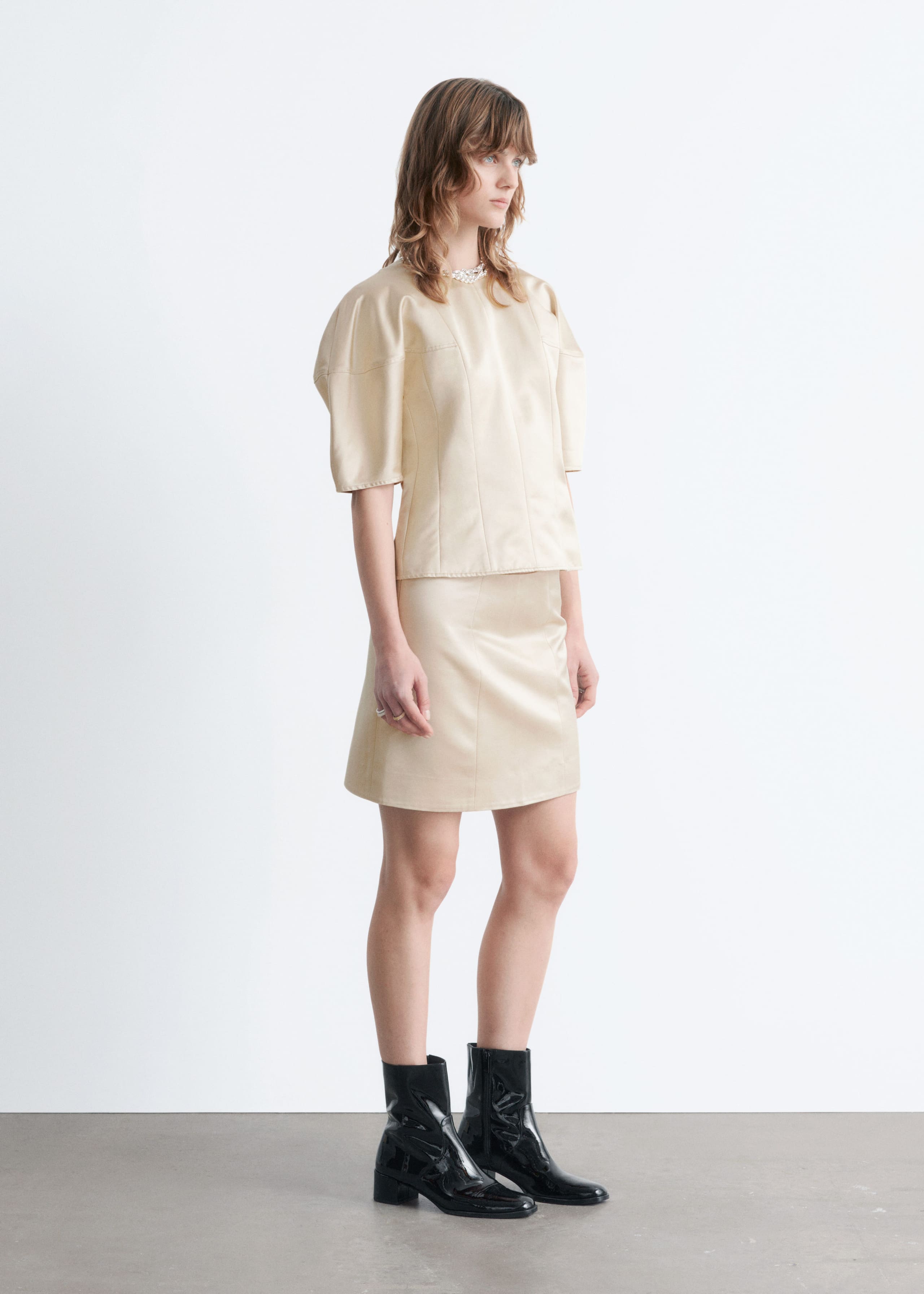 Image of Satin Mini Skirt