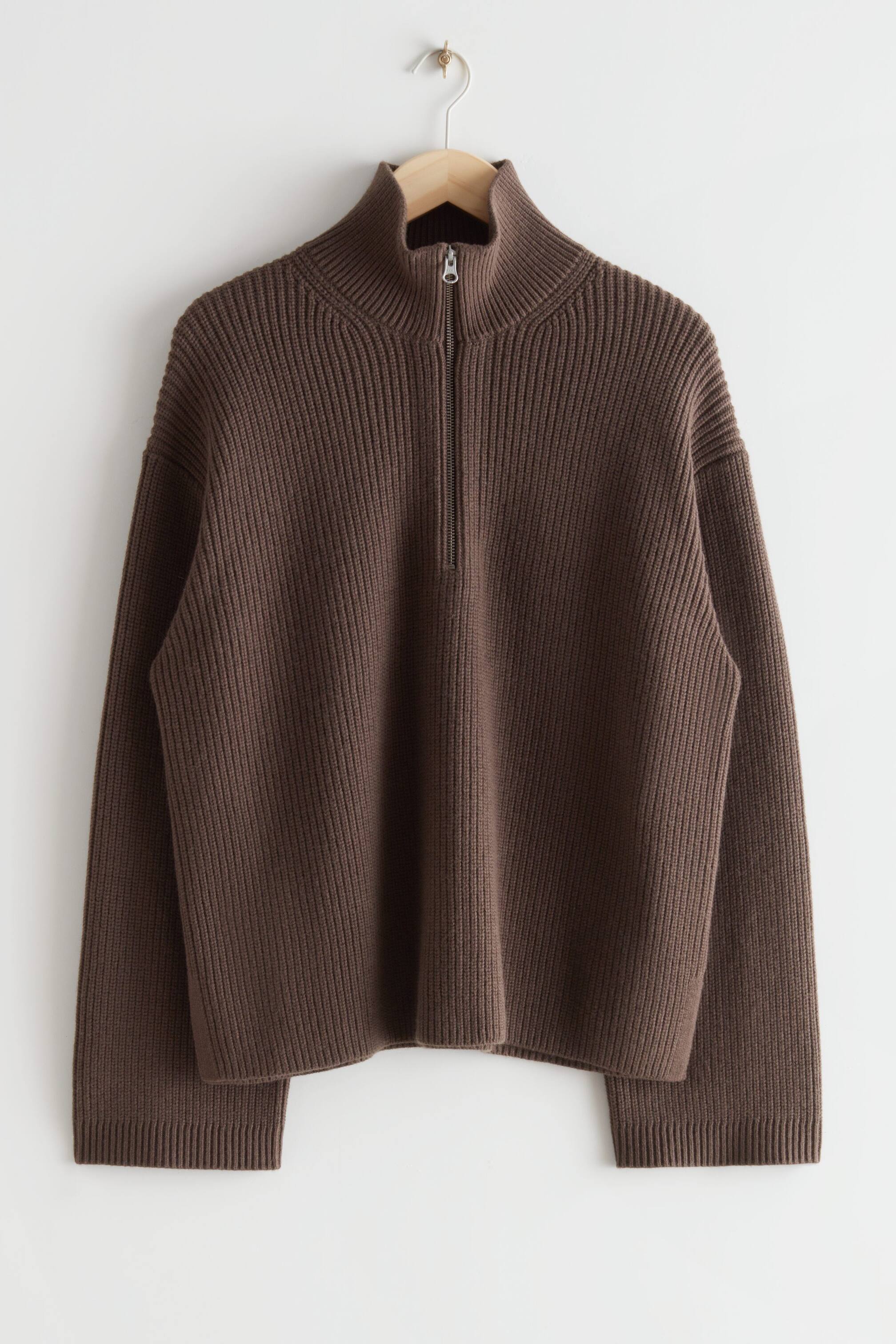 Vis større bilde: Half-Zip Sweater - Mørkebrun - Ladies | H&M NO 1