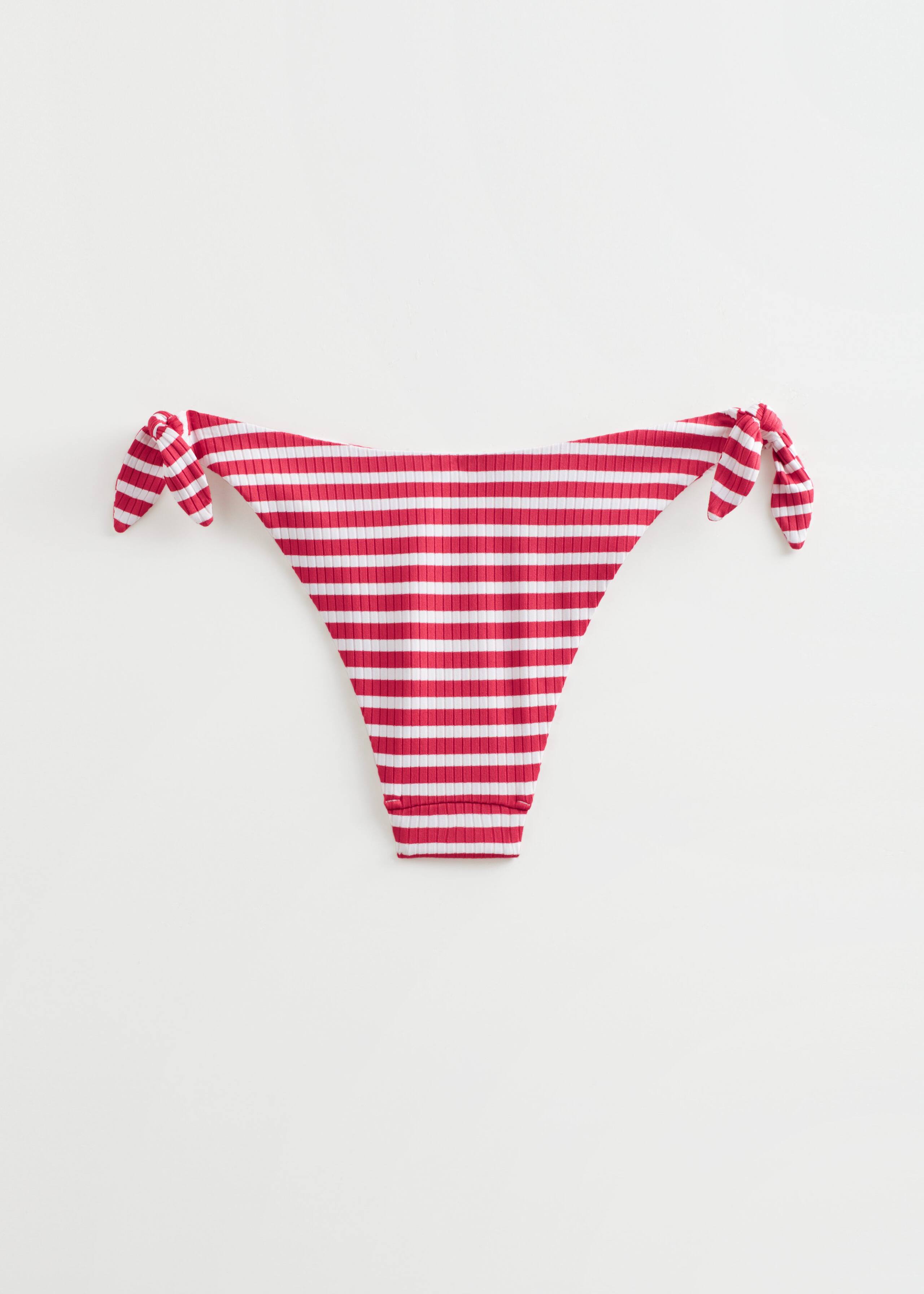 Side Bow Tanga Bikini Briefs - Red/White Stripes - Still Life