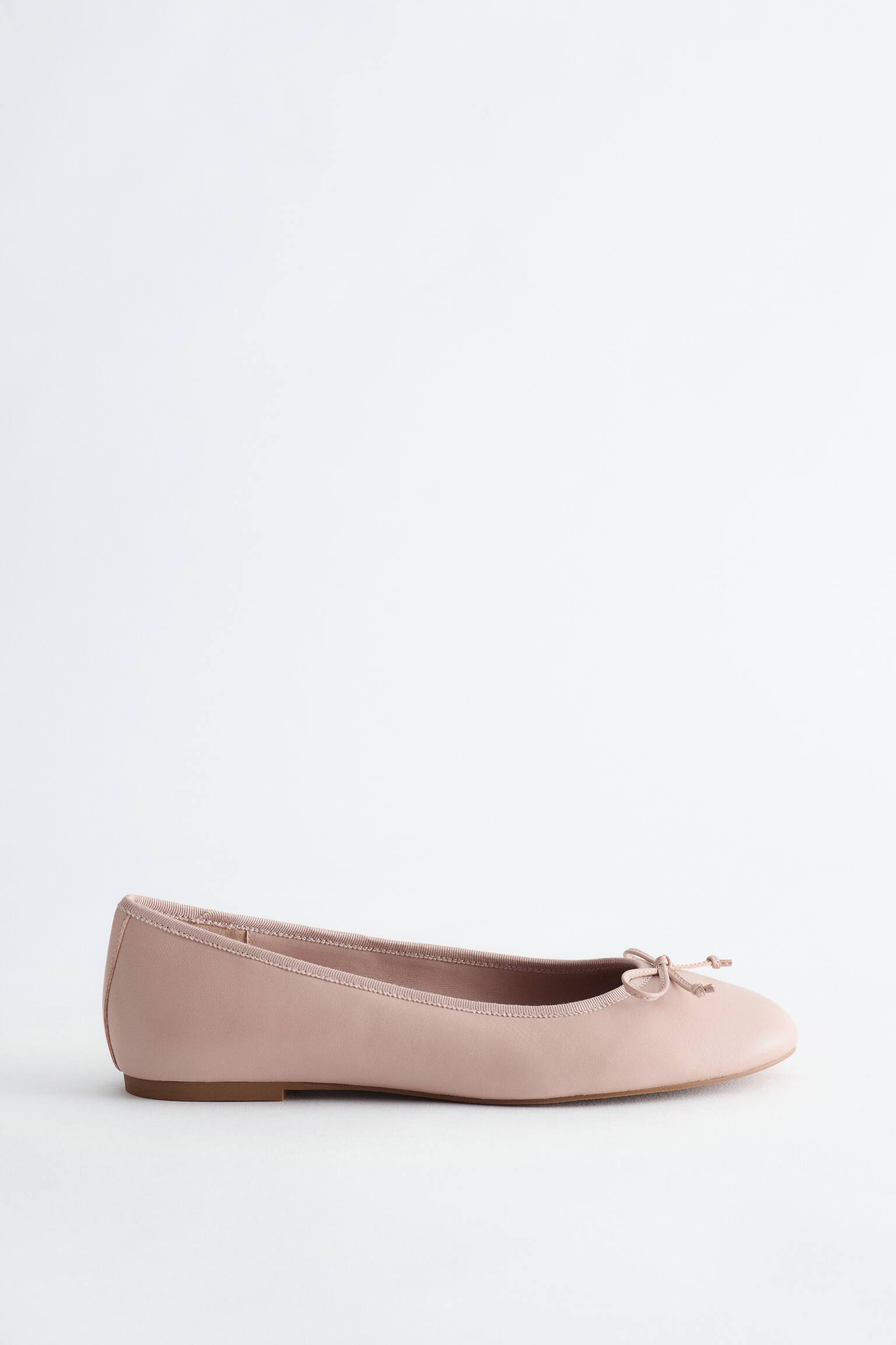 Leather Ballet Flats - ורוד בהיר/אדום כהה - 1