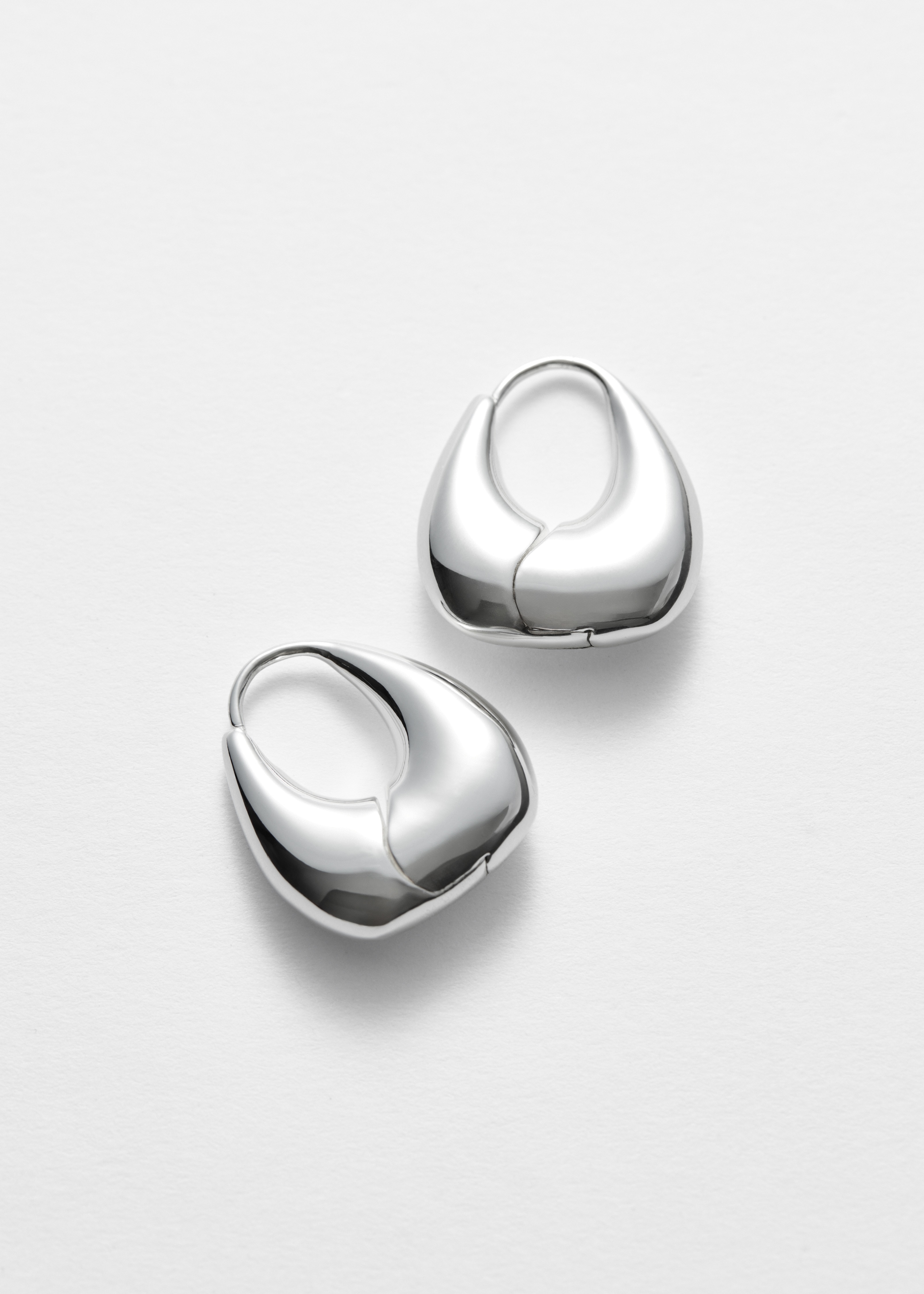 Chunky Bell Hoops - Silver