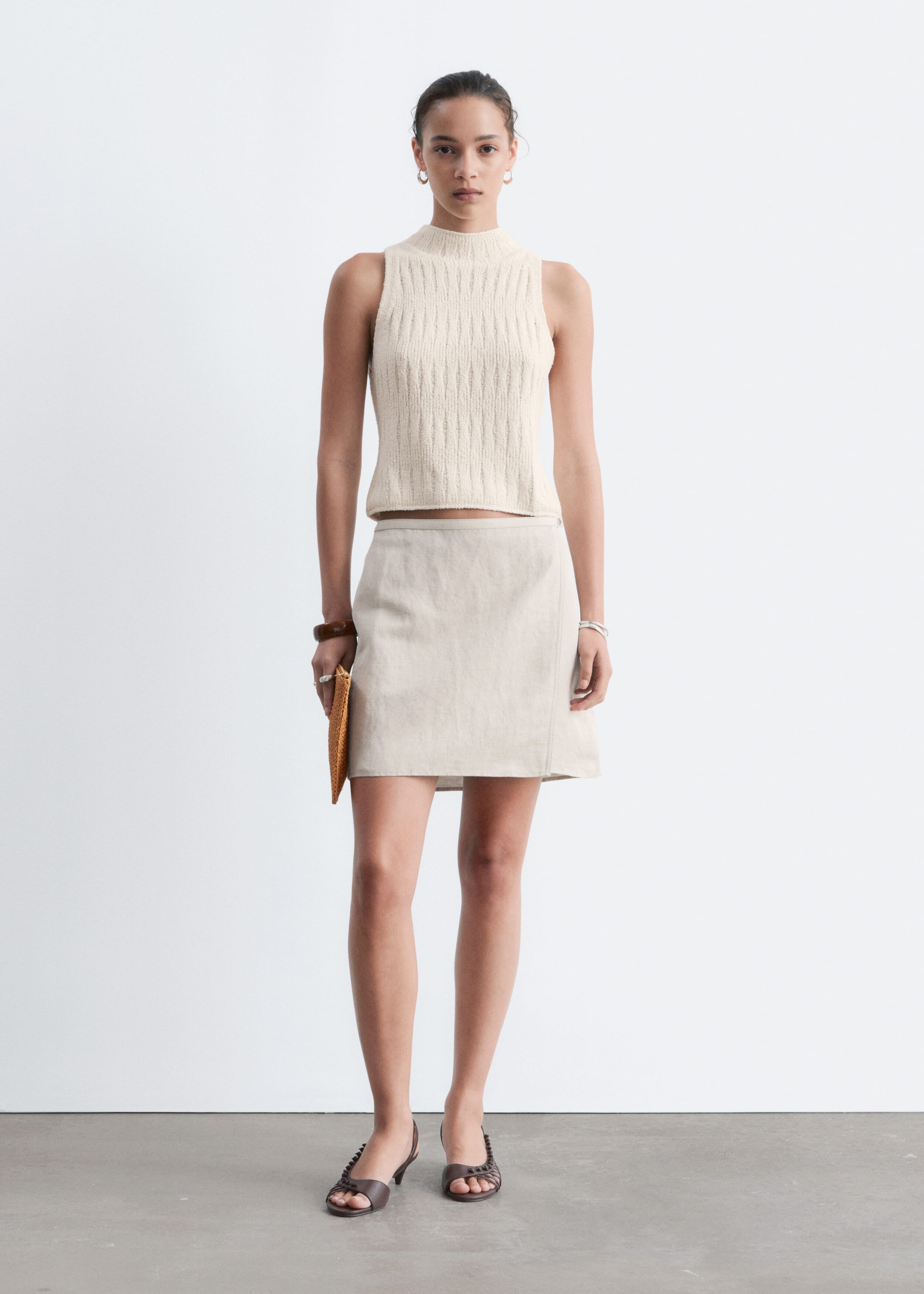 Knitted Silk Tank Top - Off White - Still Life
