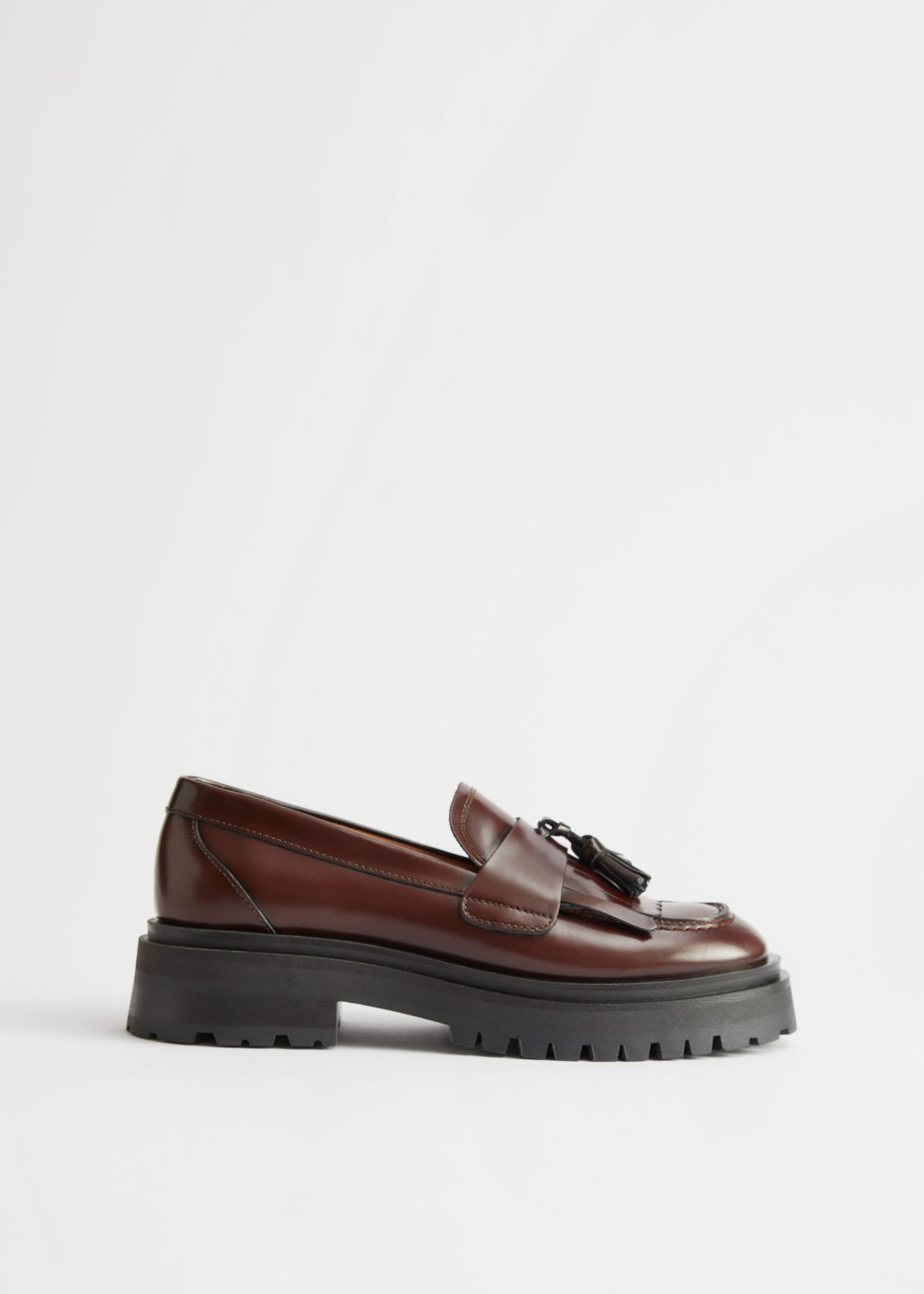 Image of Chunky Leather Tassle Loafers