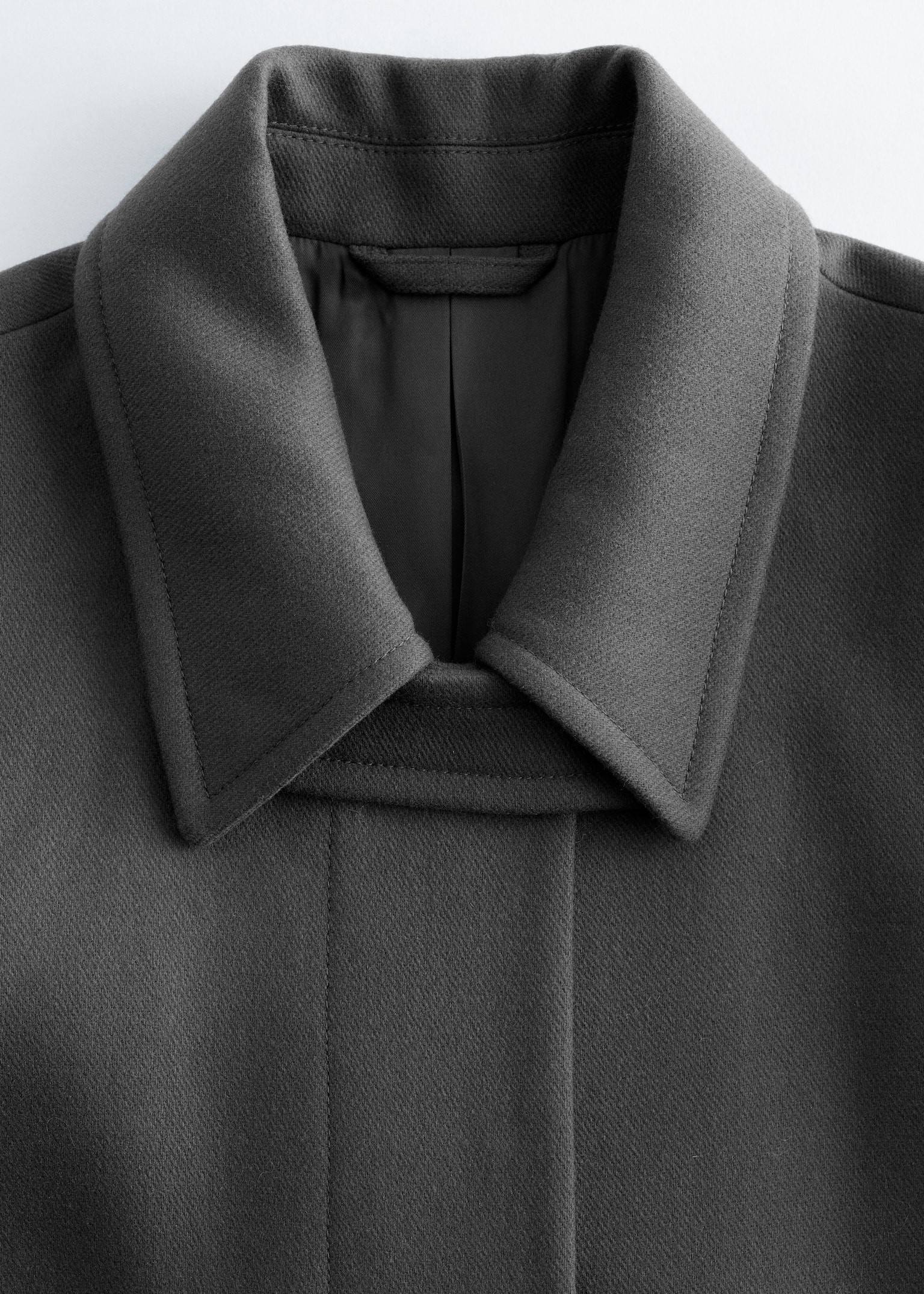 Gyapjú maxi kabát - Dark Grey - 3