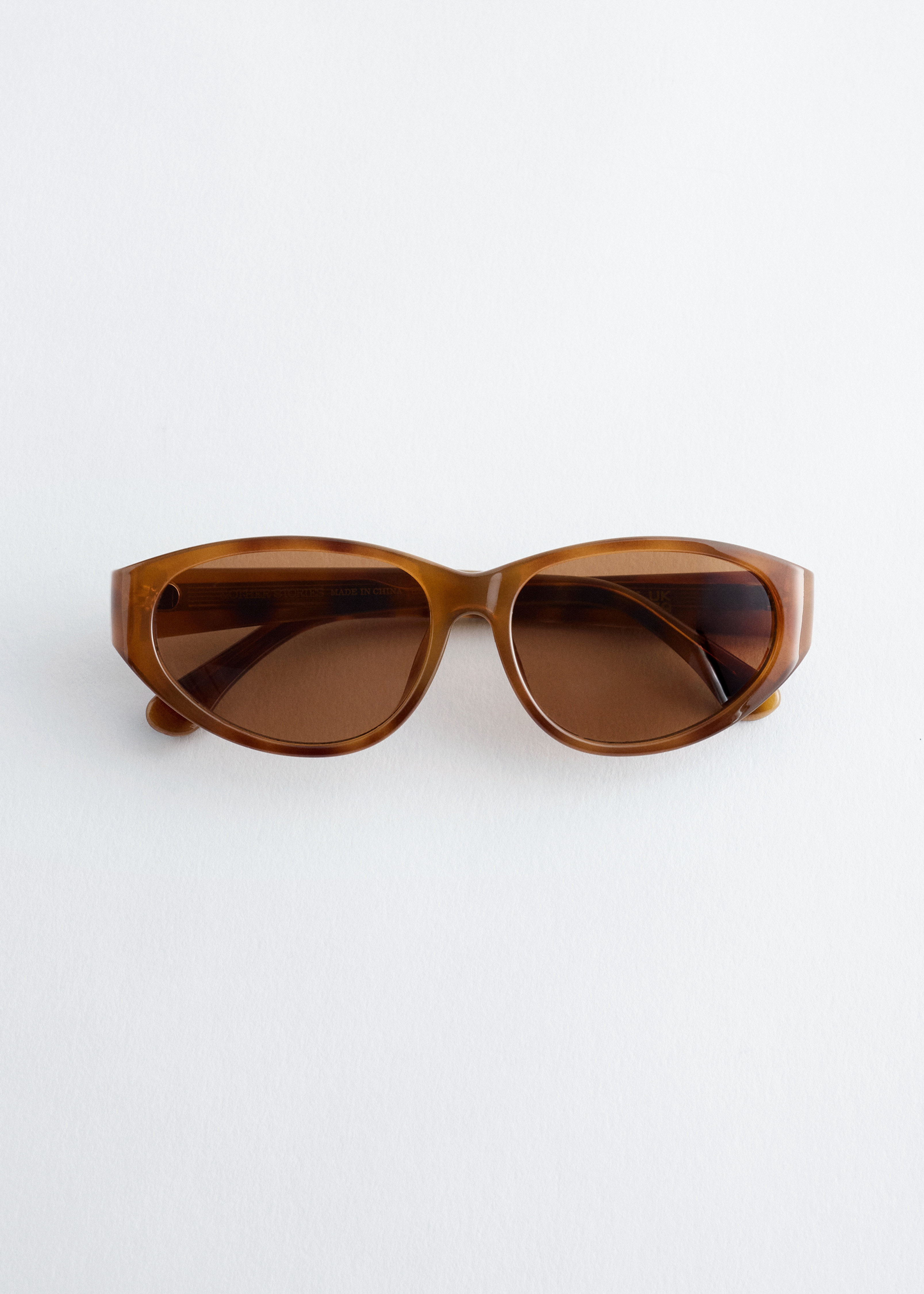 Oval Cat-Eye Sunglasses - Beige/Brown/Tortoiseshell
