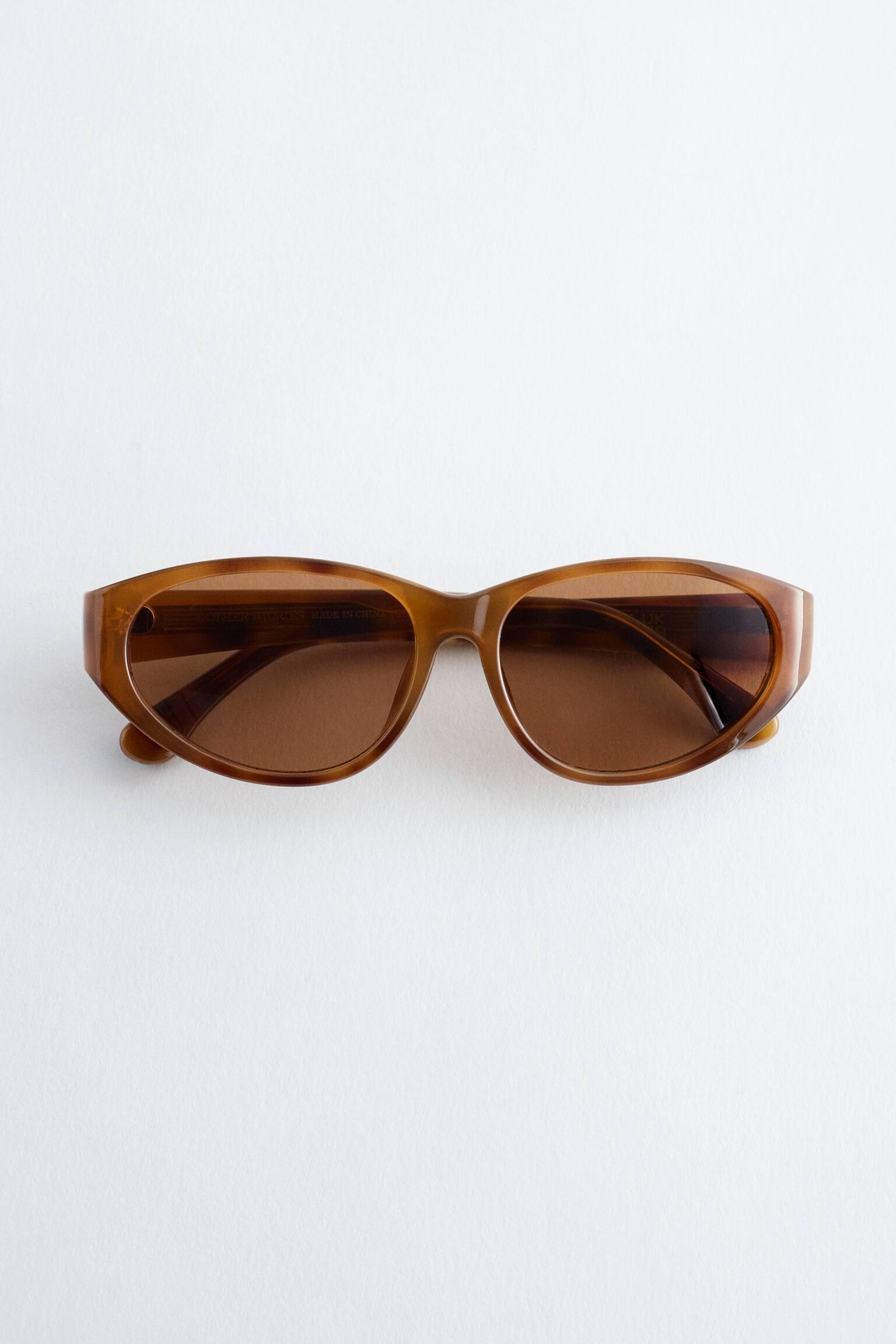 Oval Cat-Eye Sunglasses - באז'/Dark Rust/Brown/Tortoiseshell - 1