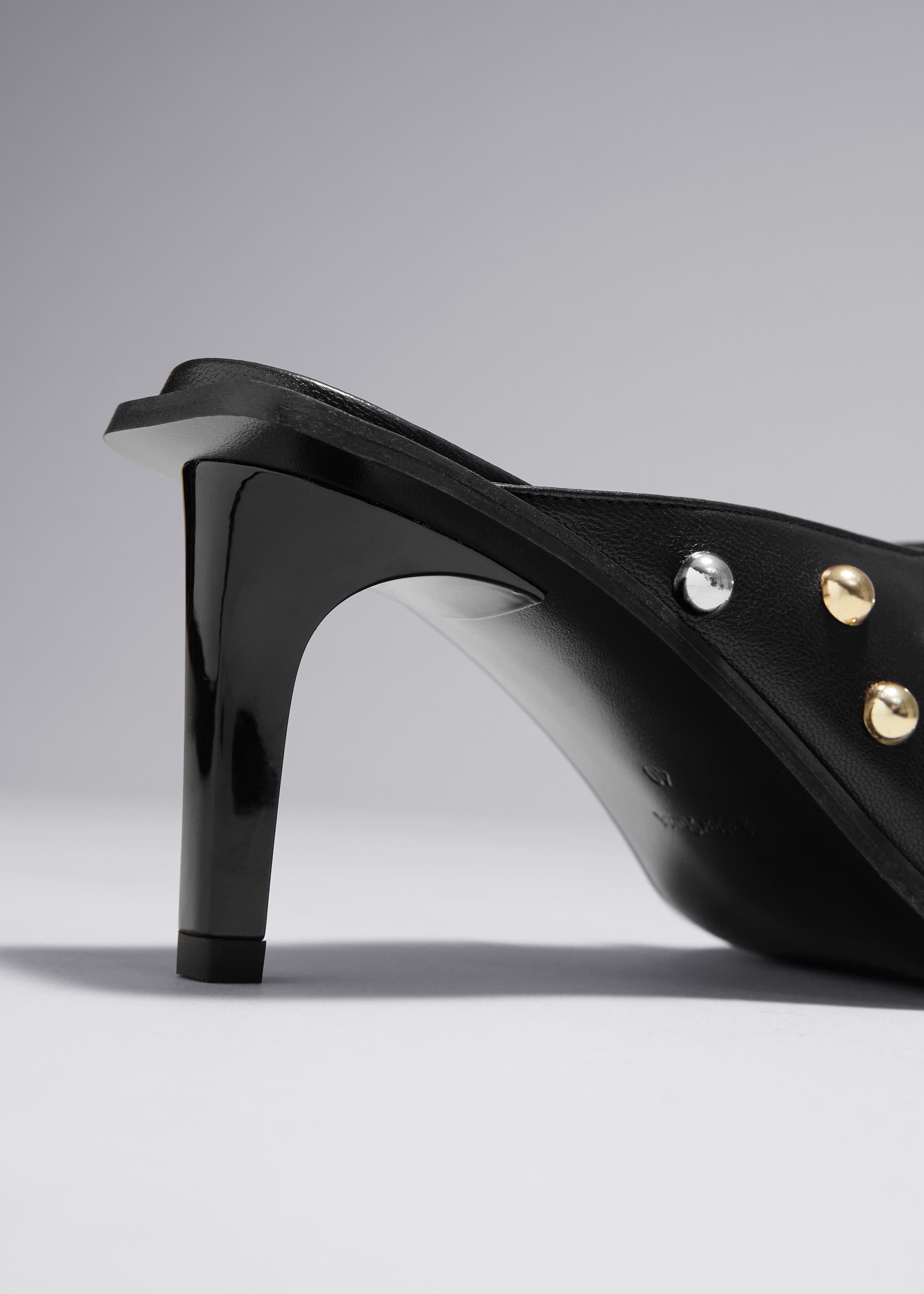 View larger image: Studded Leather Mules - Black - Ladies | H&M GB 5