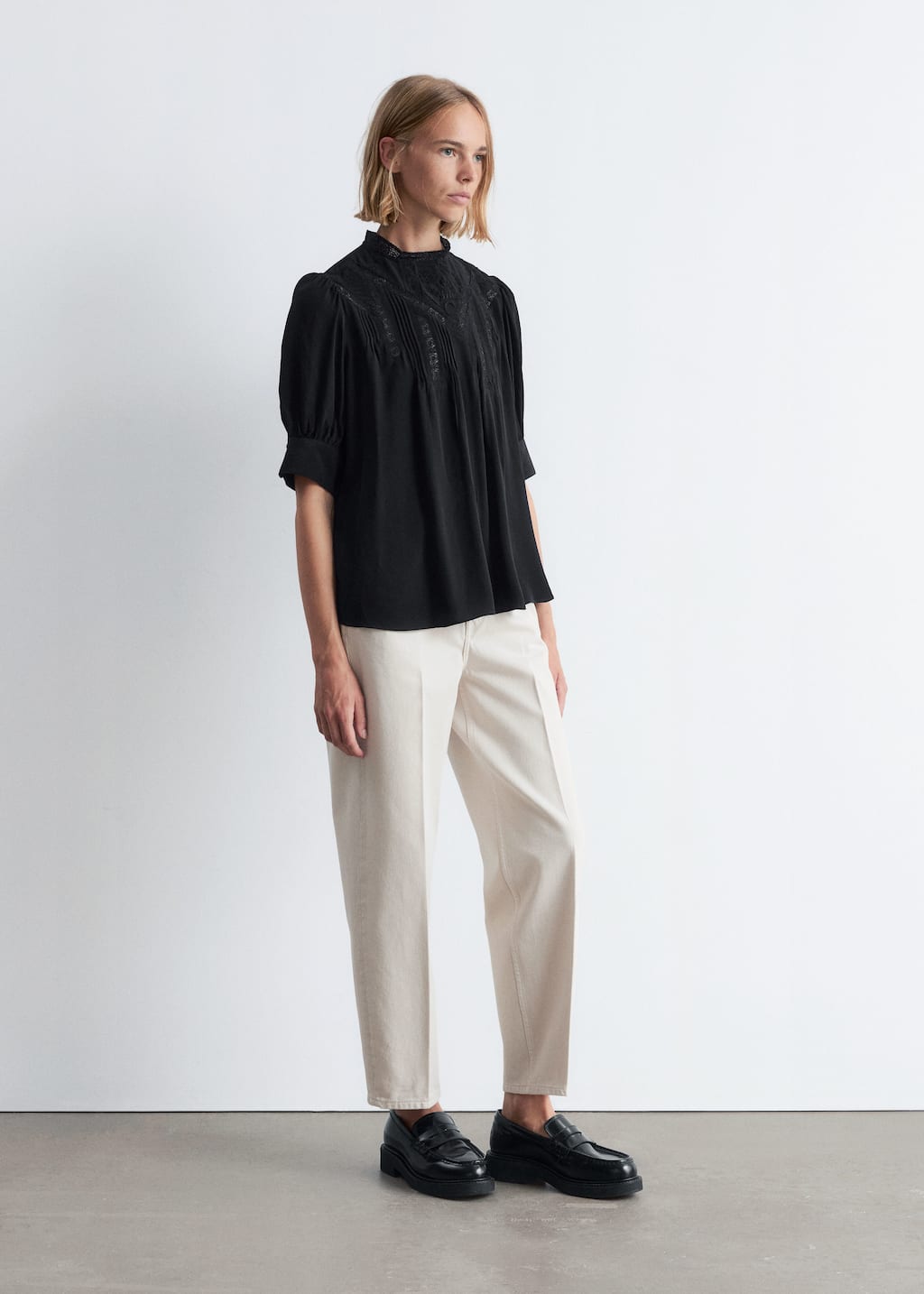 Image of Embroidered Lace Blouse