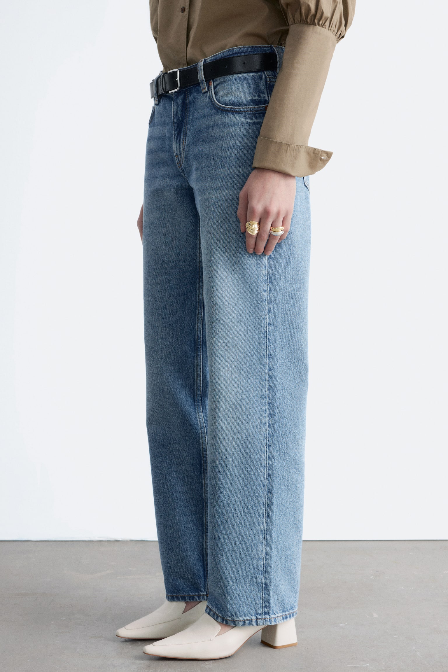 Jeans a gamba dritta - Blu polvere/Grigio chiaro - 6