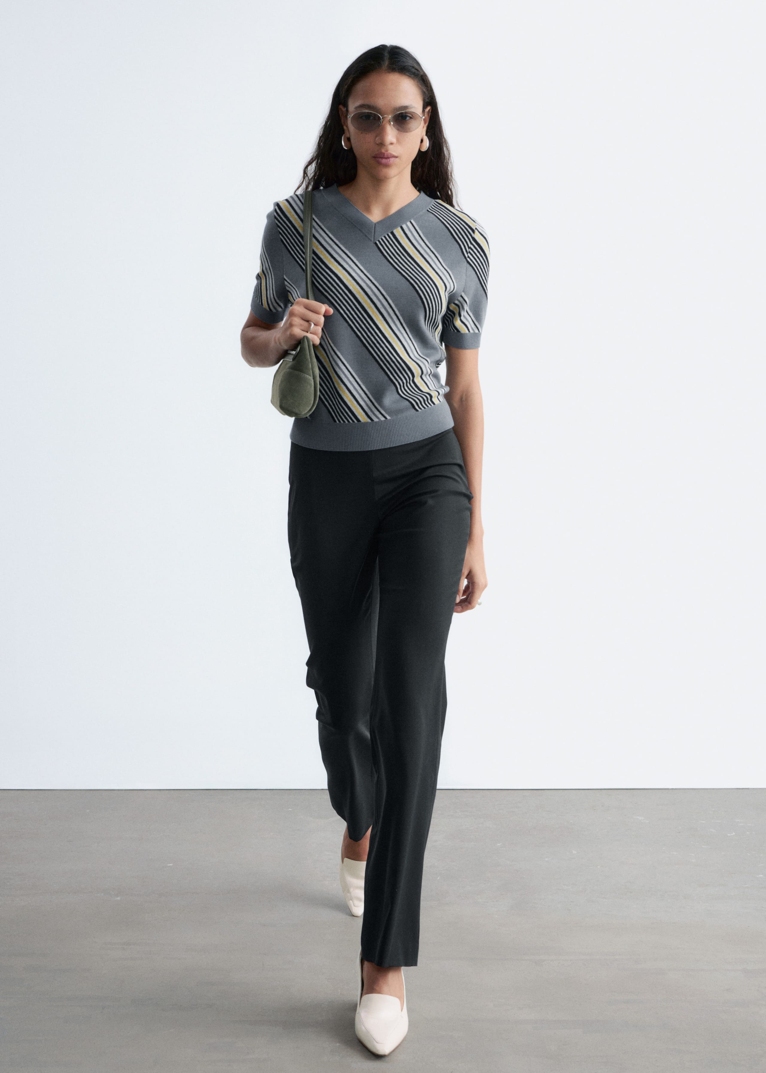 Merino Wool Straight-Leg Trousers - Grey - Lookbook