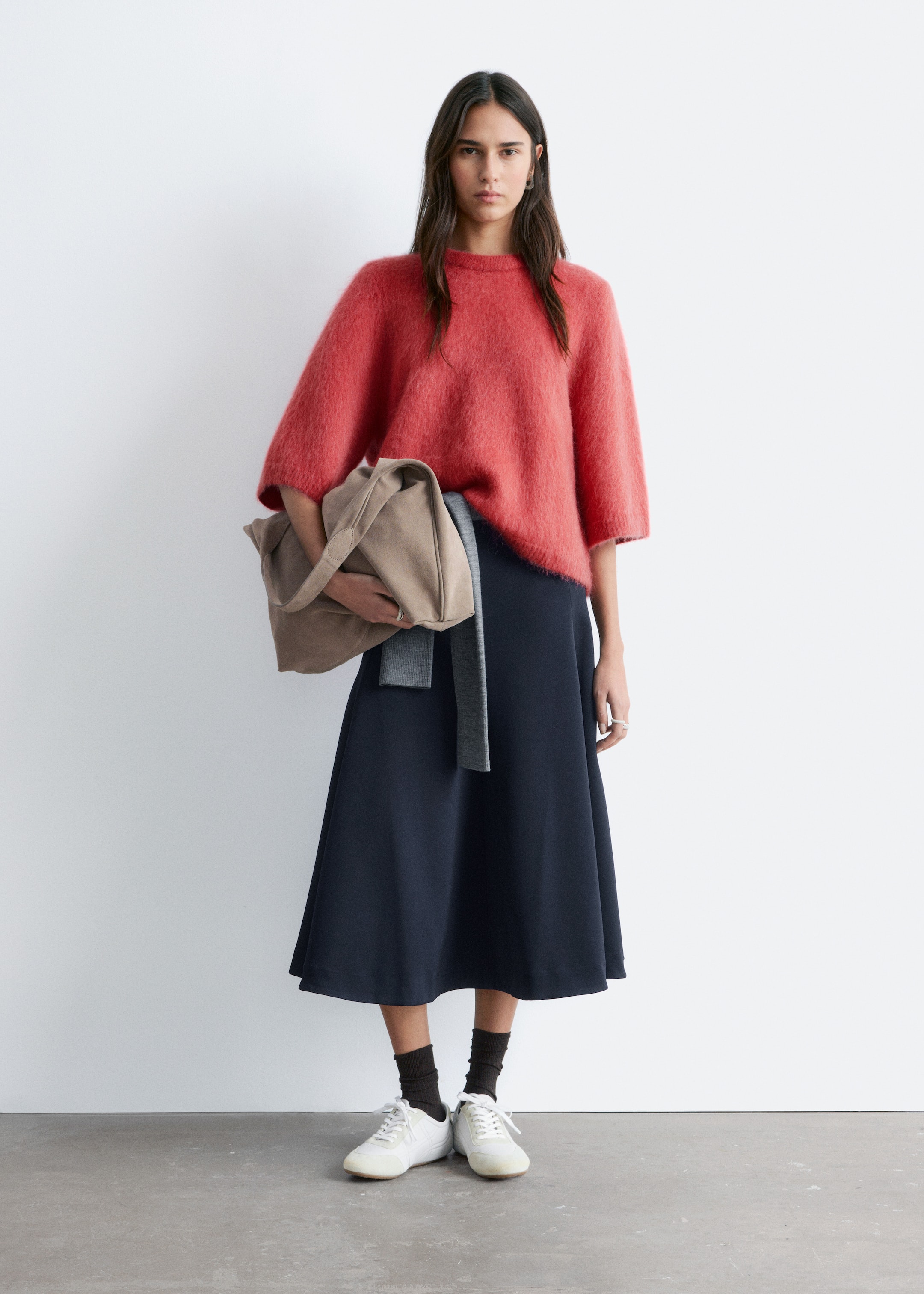 הצגת תמונה גדולה יותר: חולצת טריקו סרוגה מתערובת מוהייר - אדום - Ladies | H&M IL 1