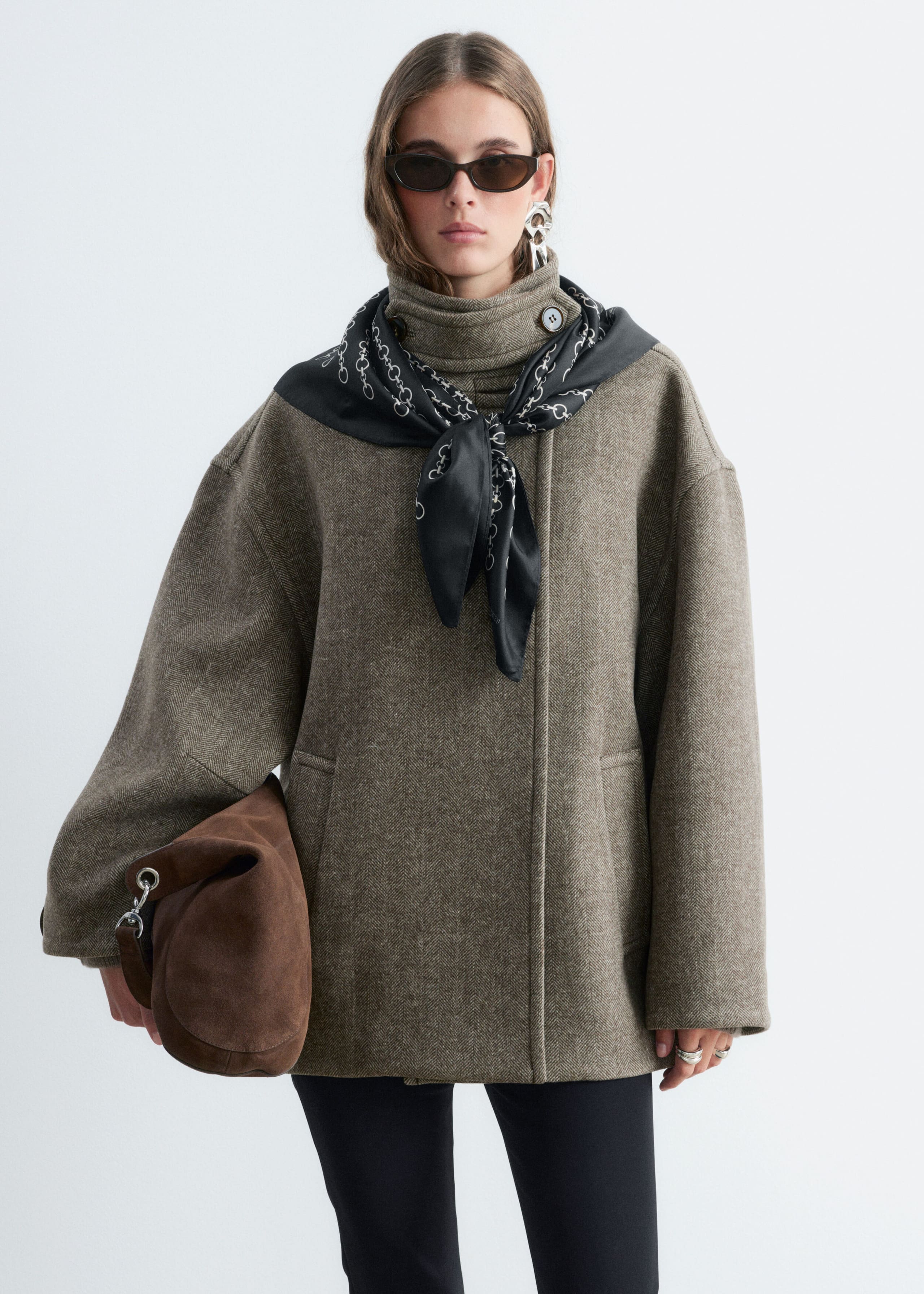 Herringbone Coat - Dark Mole - Lookbook