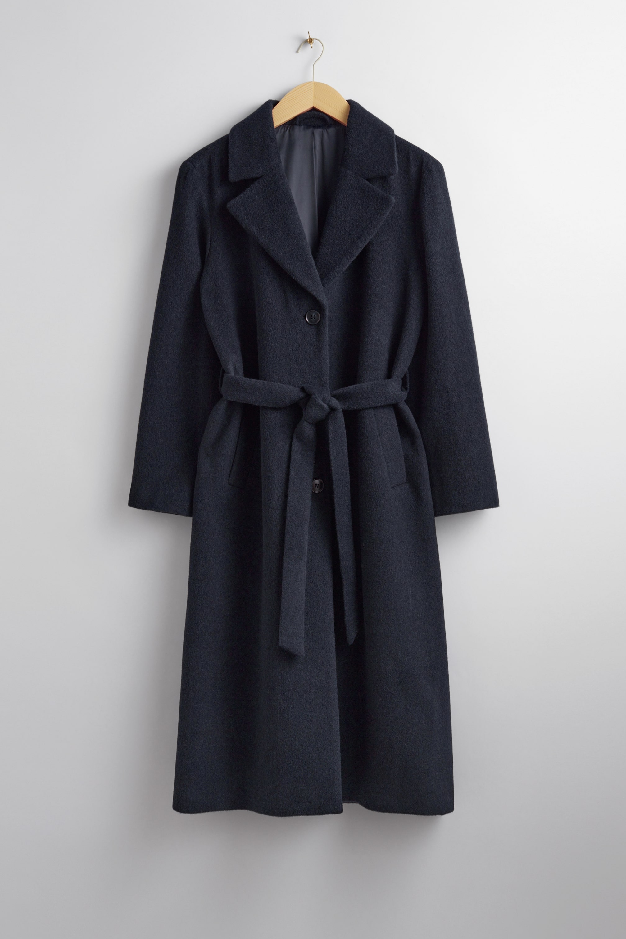 הצגת תמונה גדולה יותר: Belted Coat - Dark Blue - Ladies | H&M IL 1