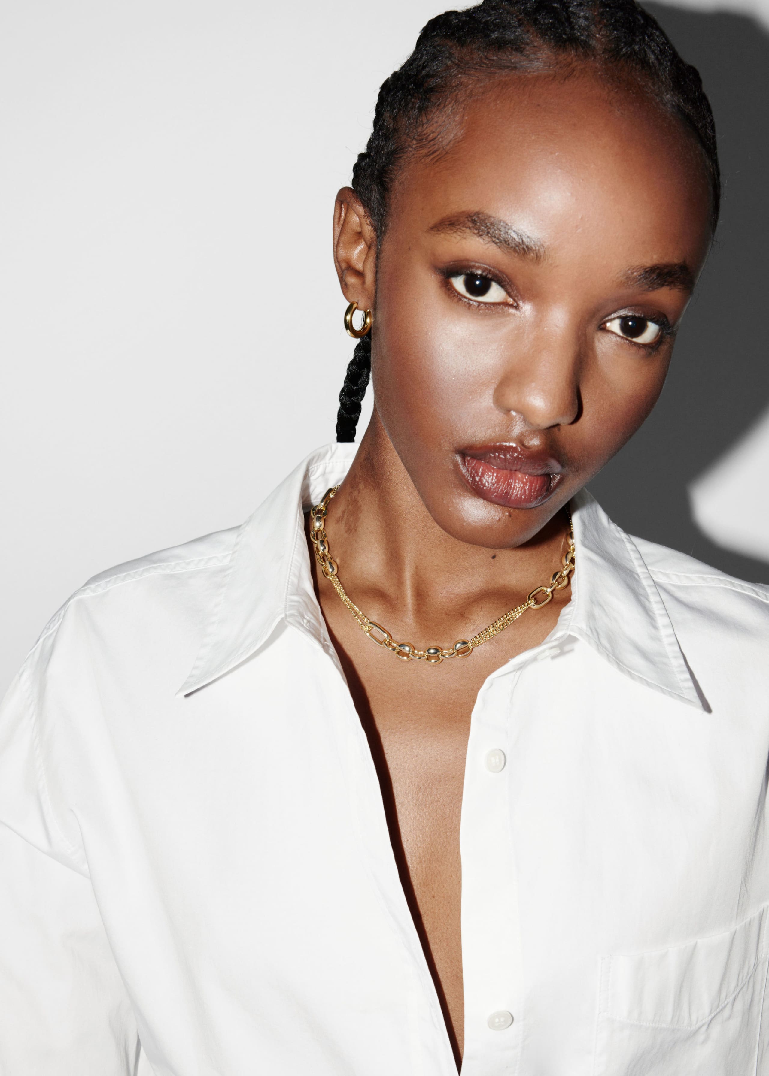 Mixed Chain Necklace - Gold - Lookbook