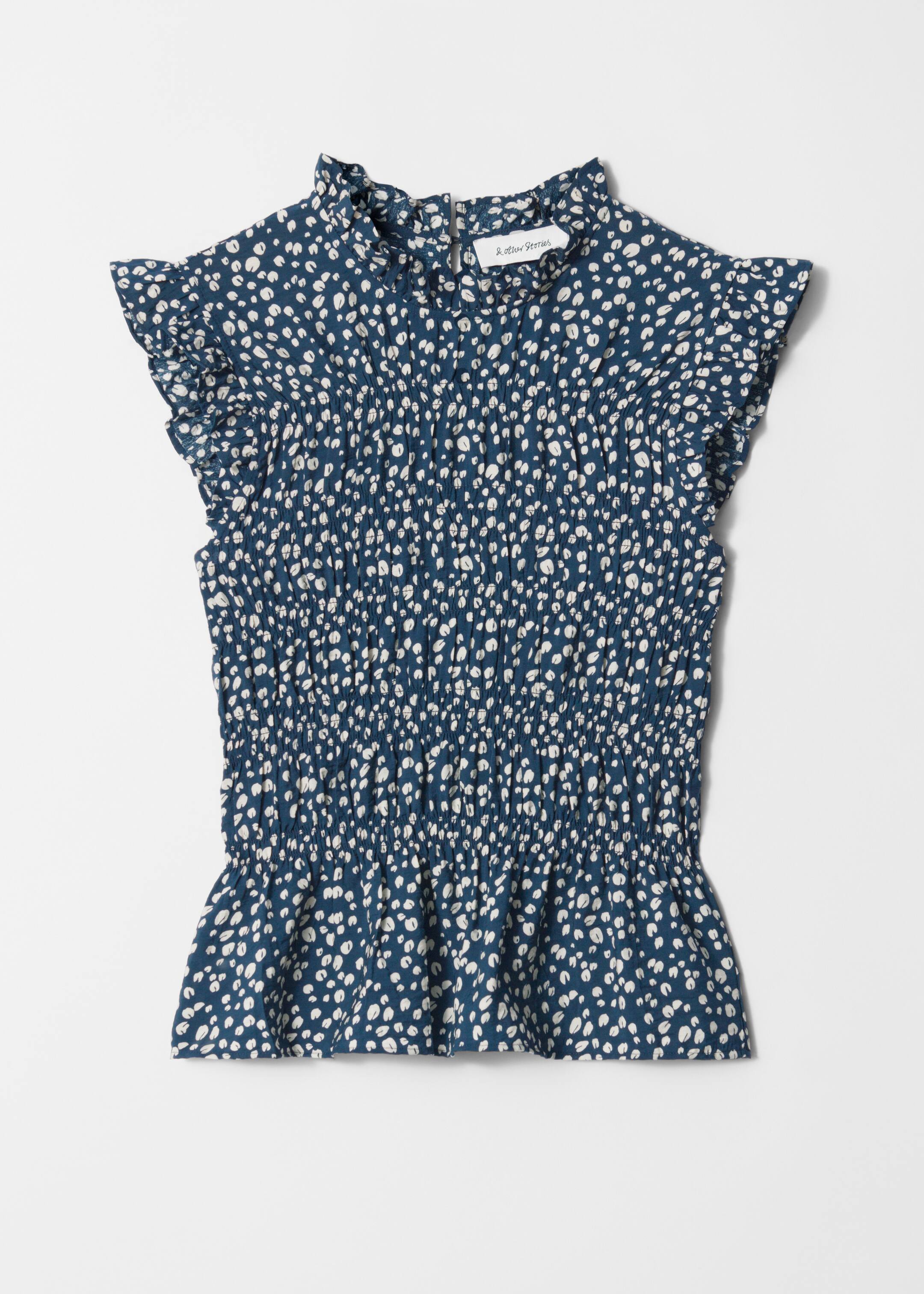Ver imagem maior: Top com folhos - Estampado azul escuro - SENHORA | H&M PT 5