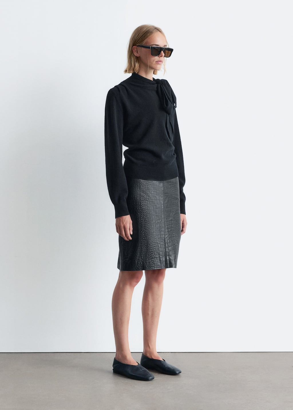 Image of Merino Tie-Neck Jumper