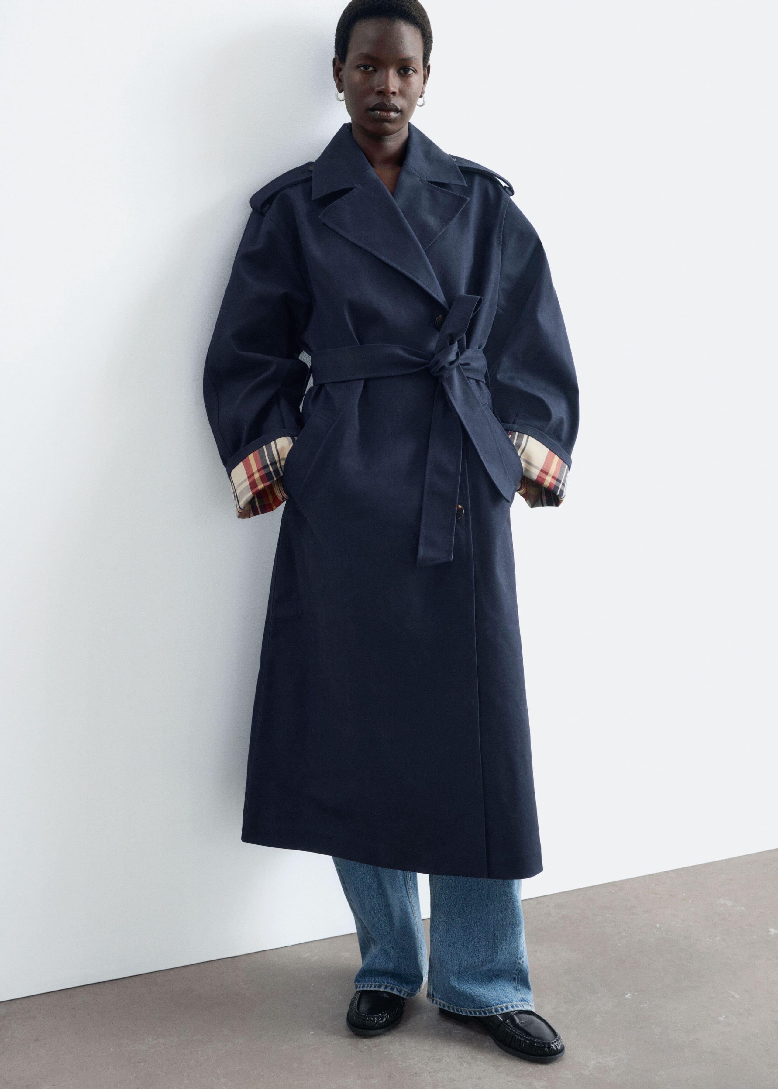 Belted Trench Coat - Dark Blue - Still Life