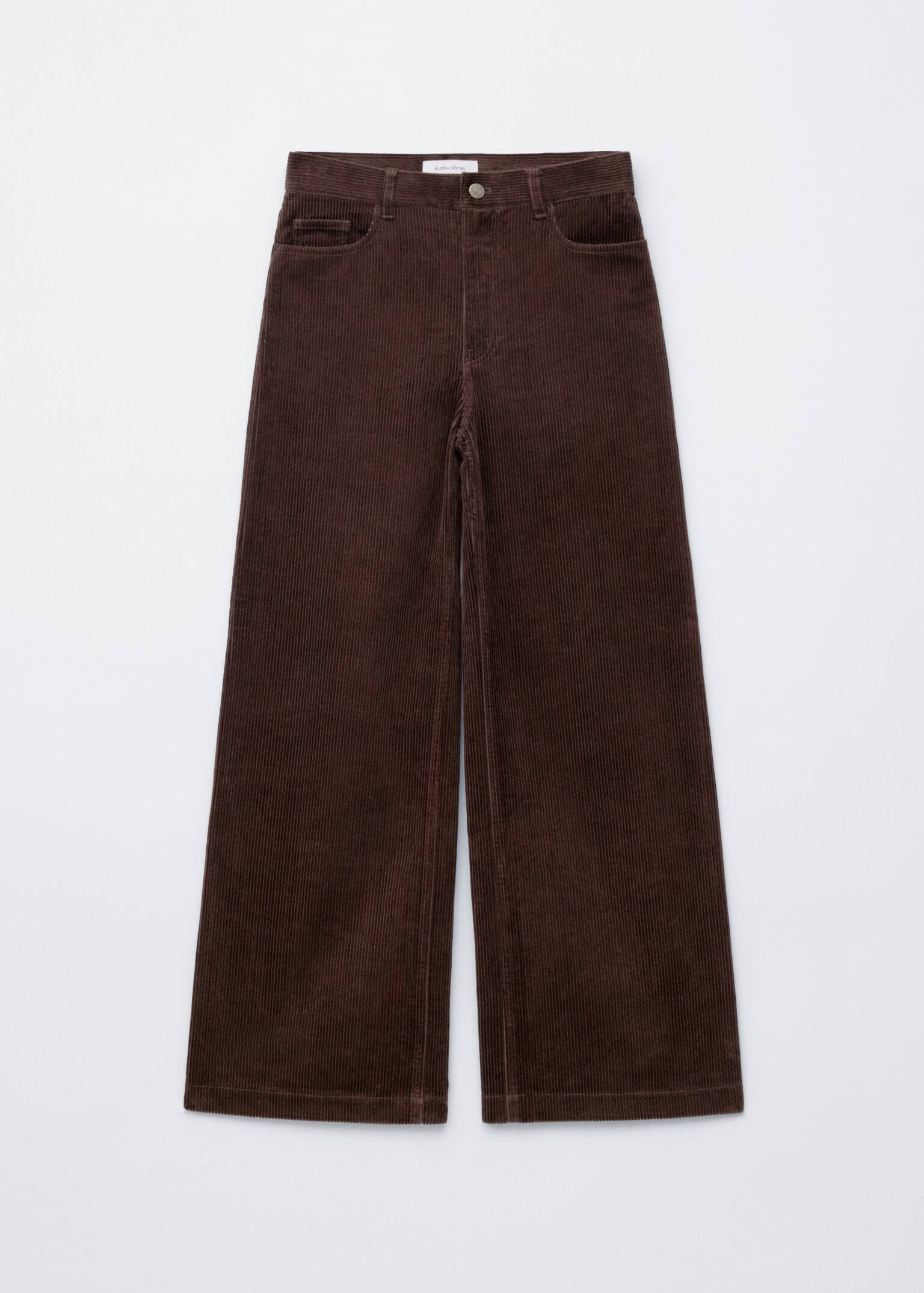 Wide-Leg Corduroy Trousers - Dark Brown/Cream/Medium Brown/Mole/Dark Red - 2