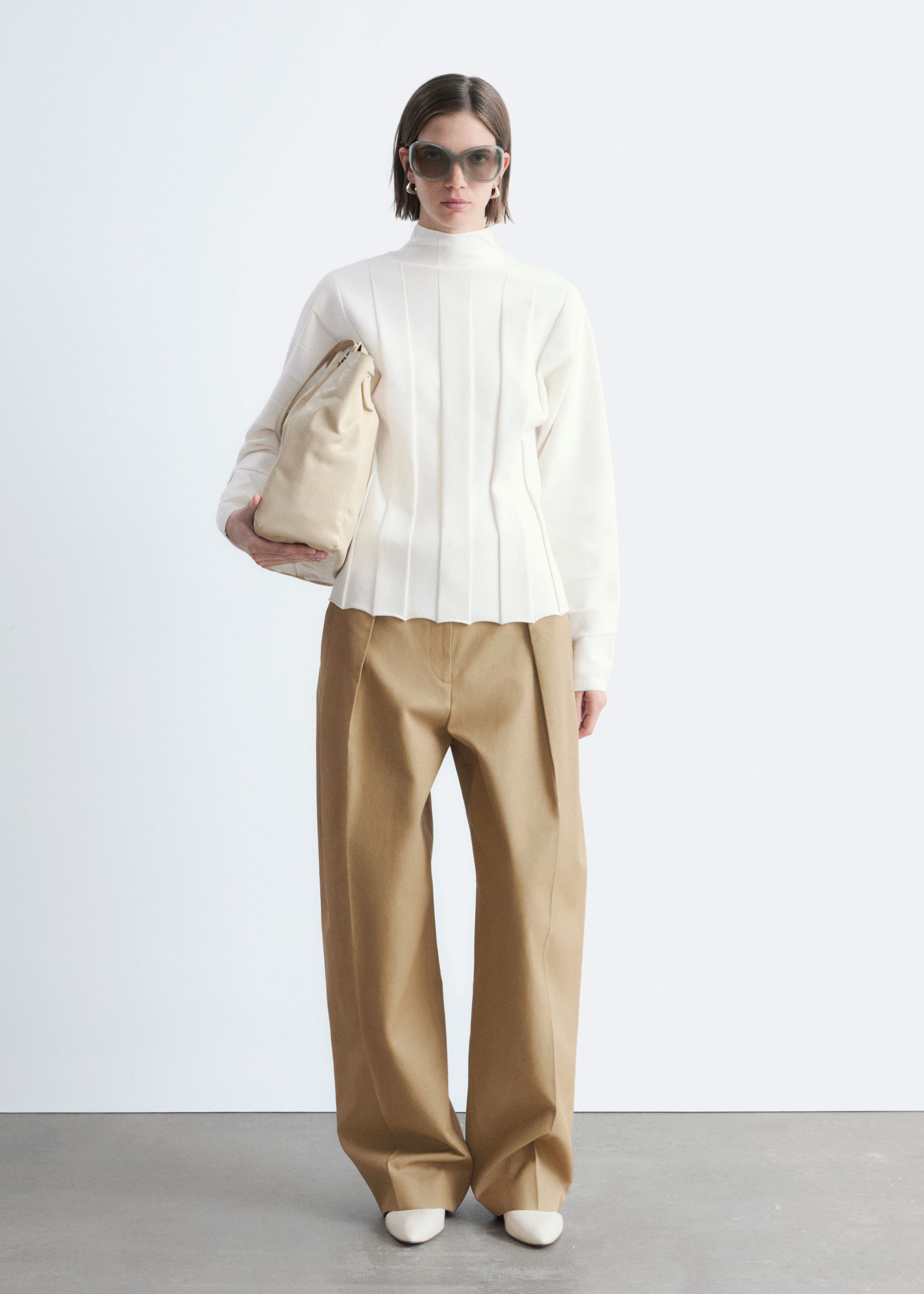 Image of Ribbed Mock-Neck Top