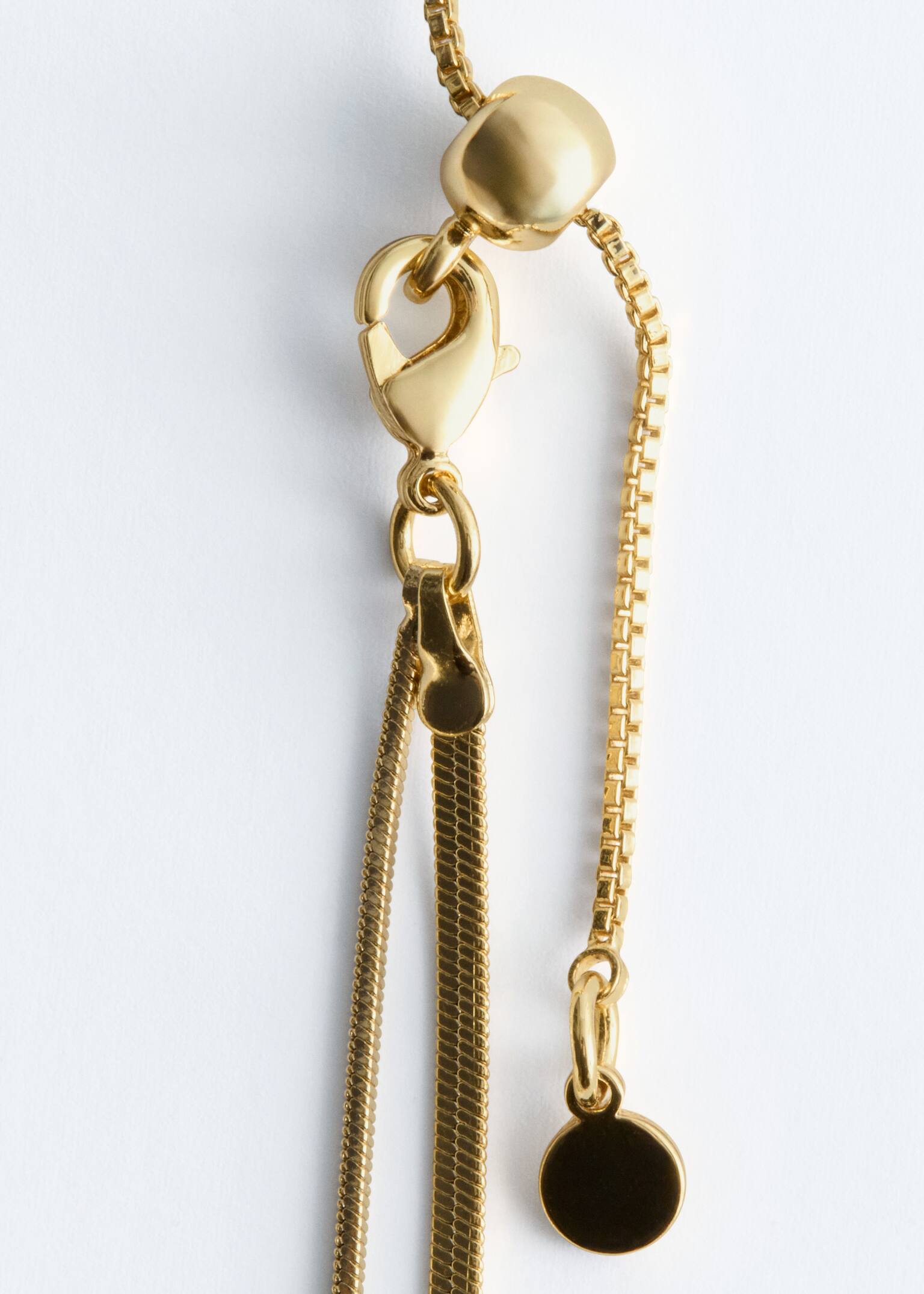 Knot-Detail Lariat Necklace - זהב - 3