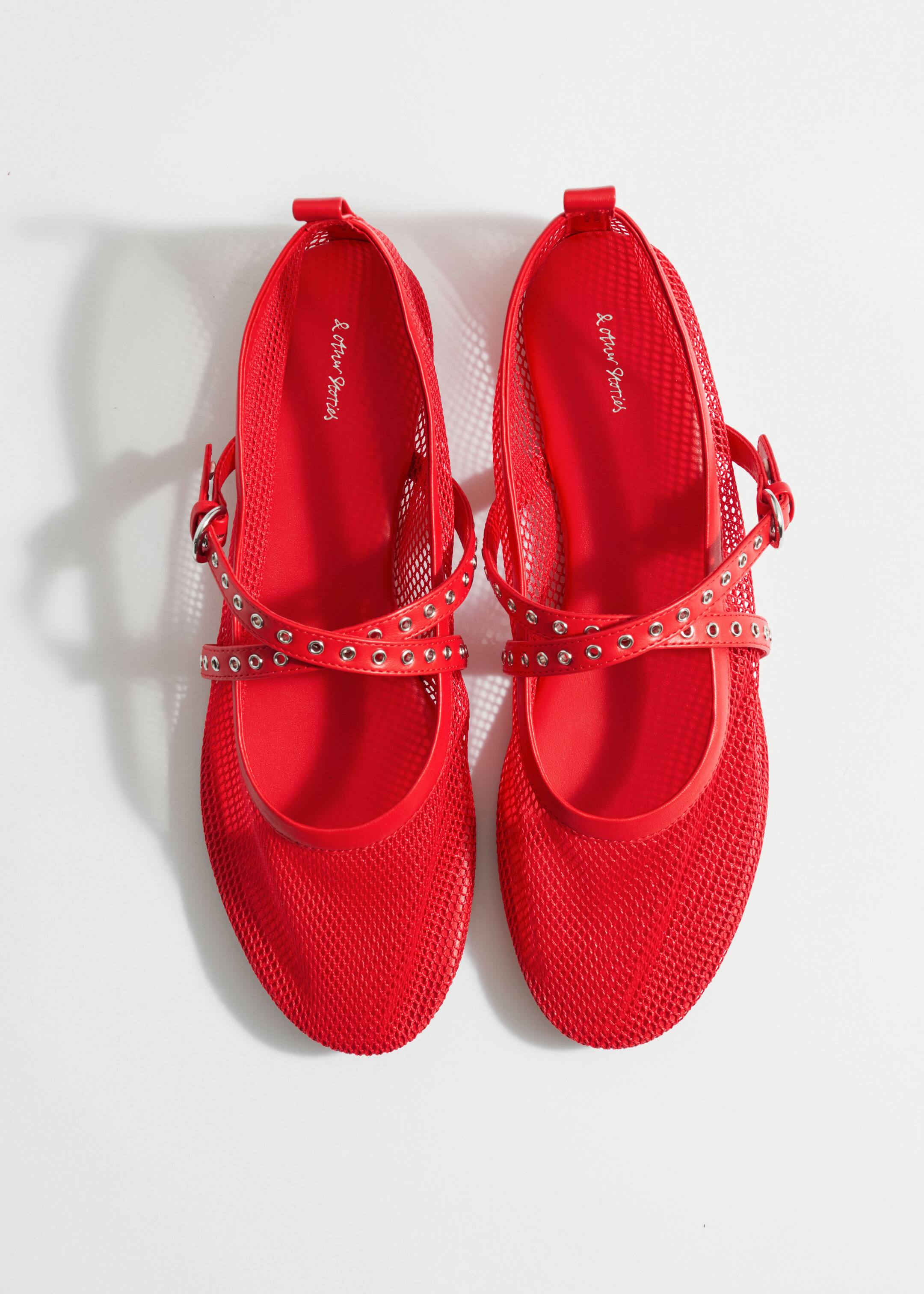 View larger image: Mesh Ballet Flats - Red - Ladies | H&M GB 3