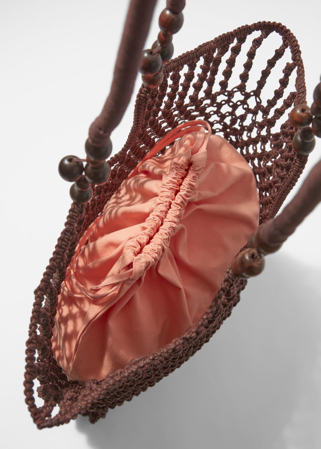 Bead-Detail Crocheted Tote Bag - {{variantName}} - Descriptive Detail