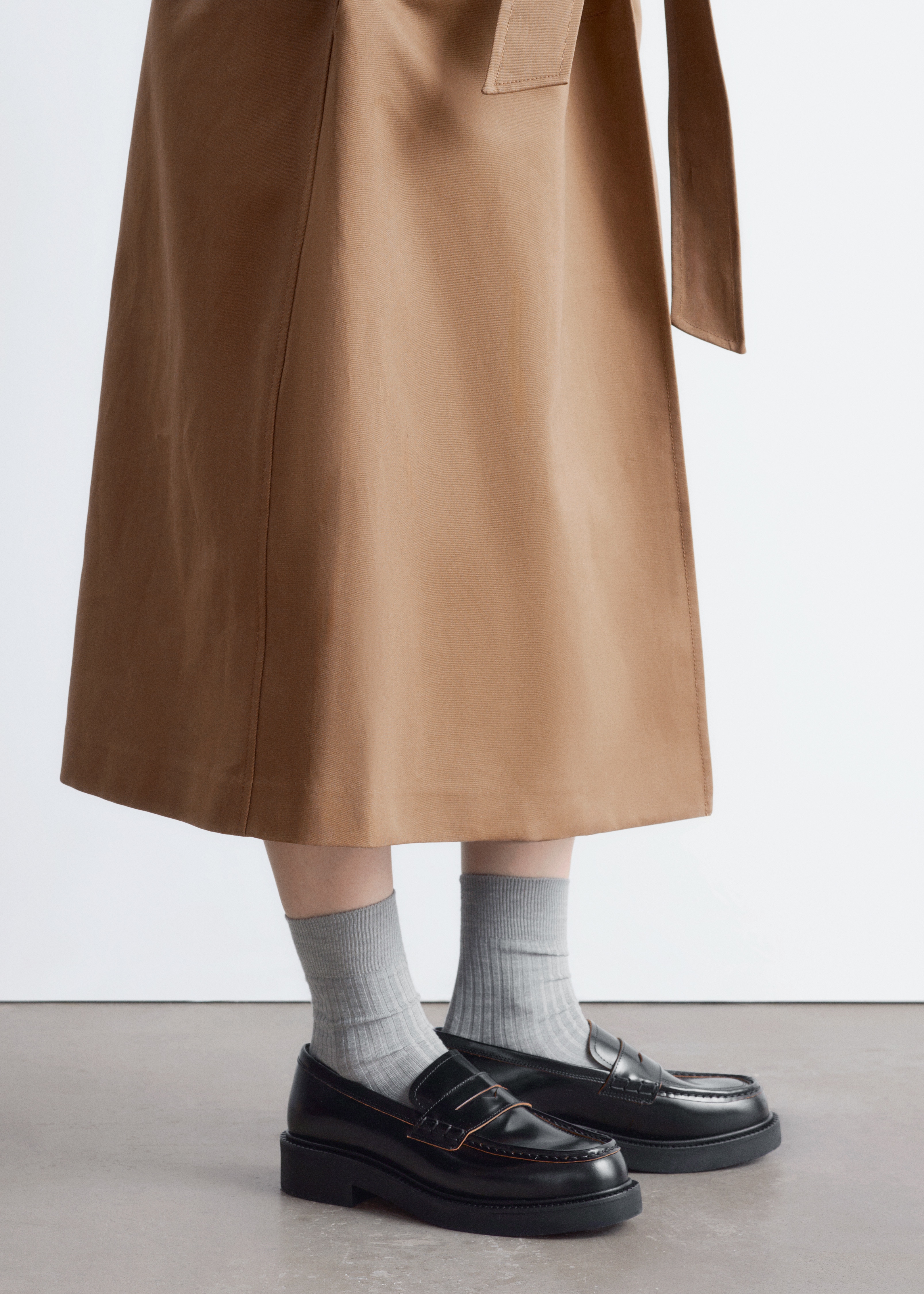 Masywne skórzane mokasyny - Czarny/Brązowy/Ciemnobrązowy