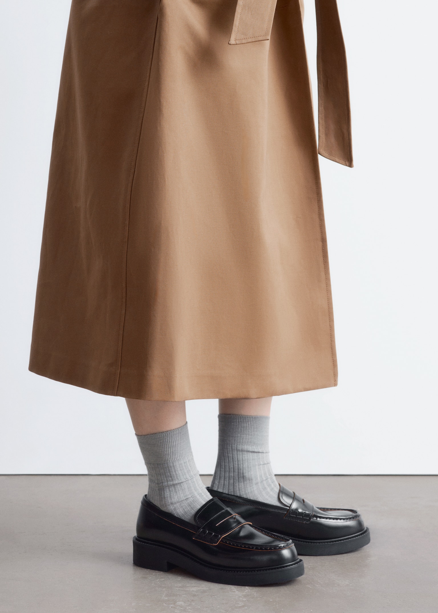 Mocassins en cuir épais - Noir/Marron Clair/Marron foncé - 2