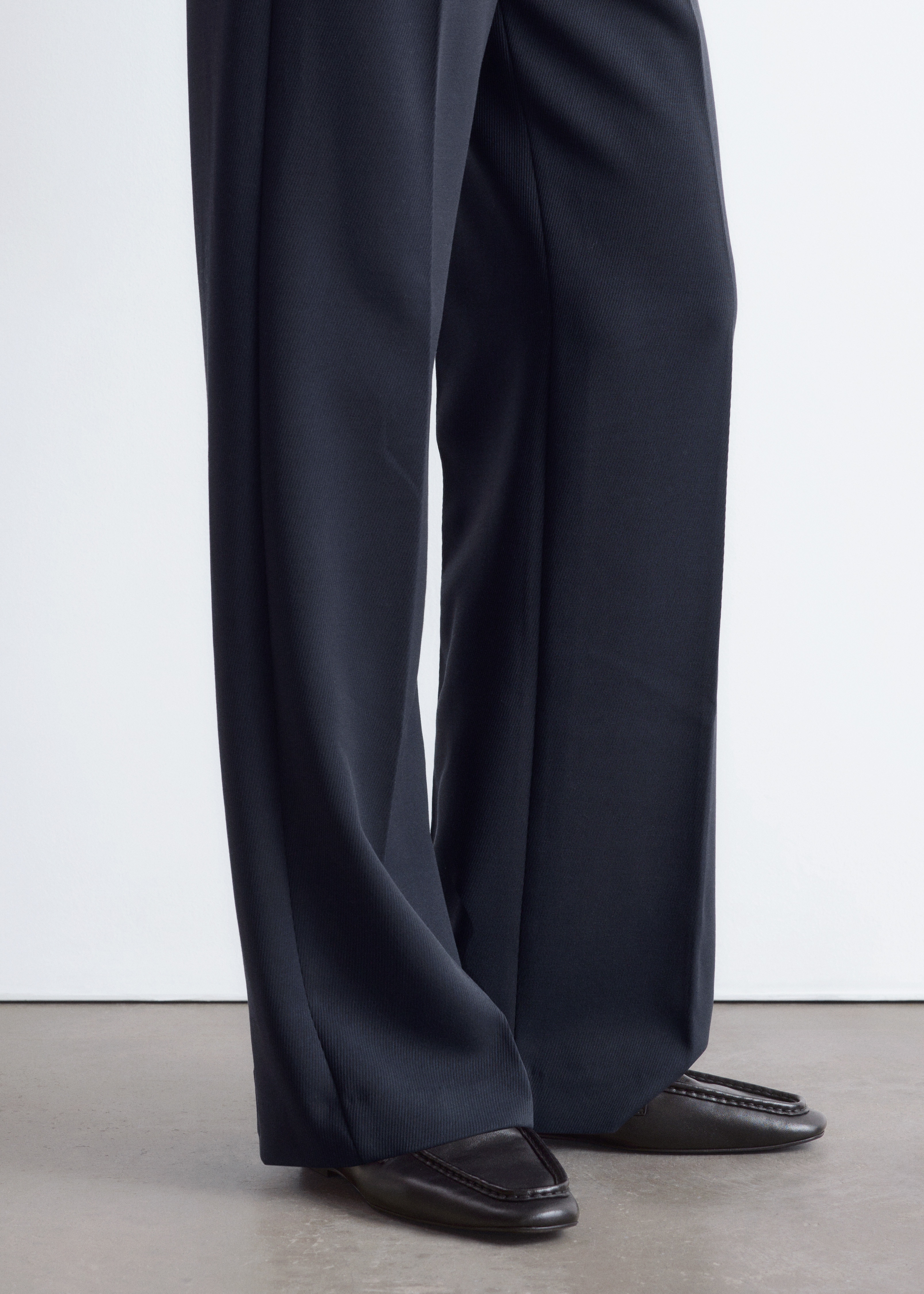 Loafers i læder med lige tå - Sort