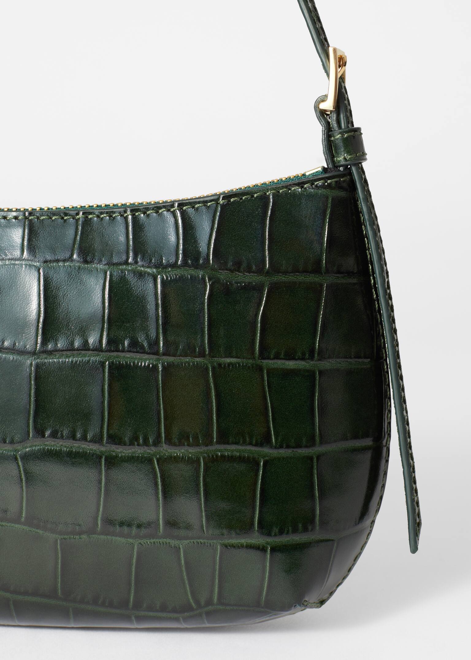 Petit Leather Shoulder Bag - Dark green - 2