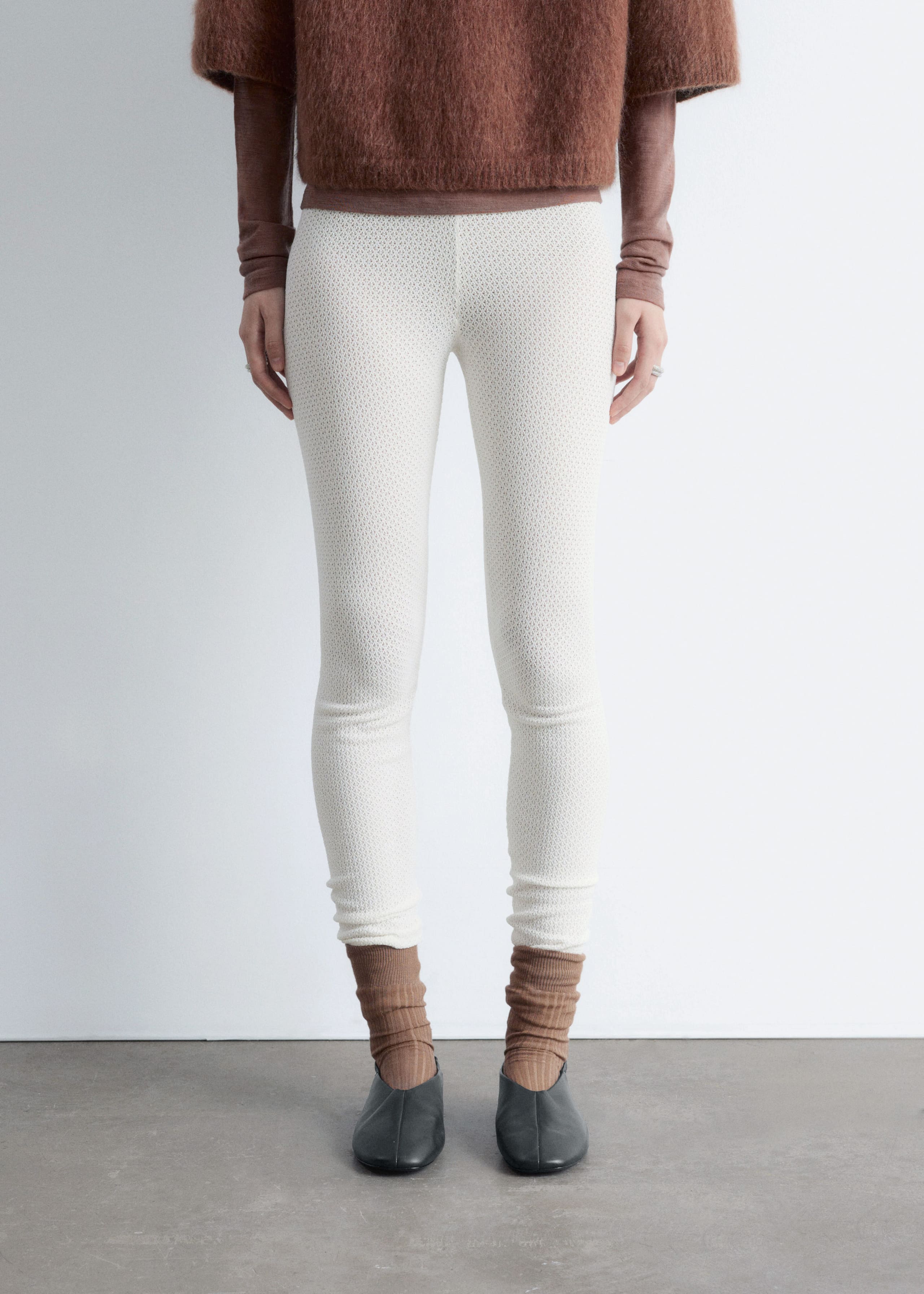 Image of Pointelle-Knit Leggings