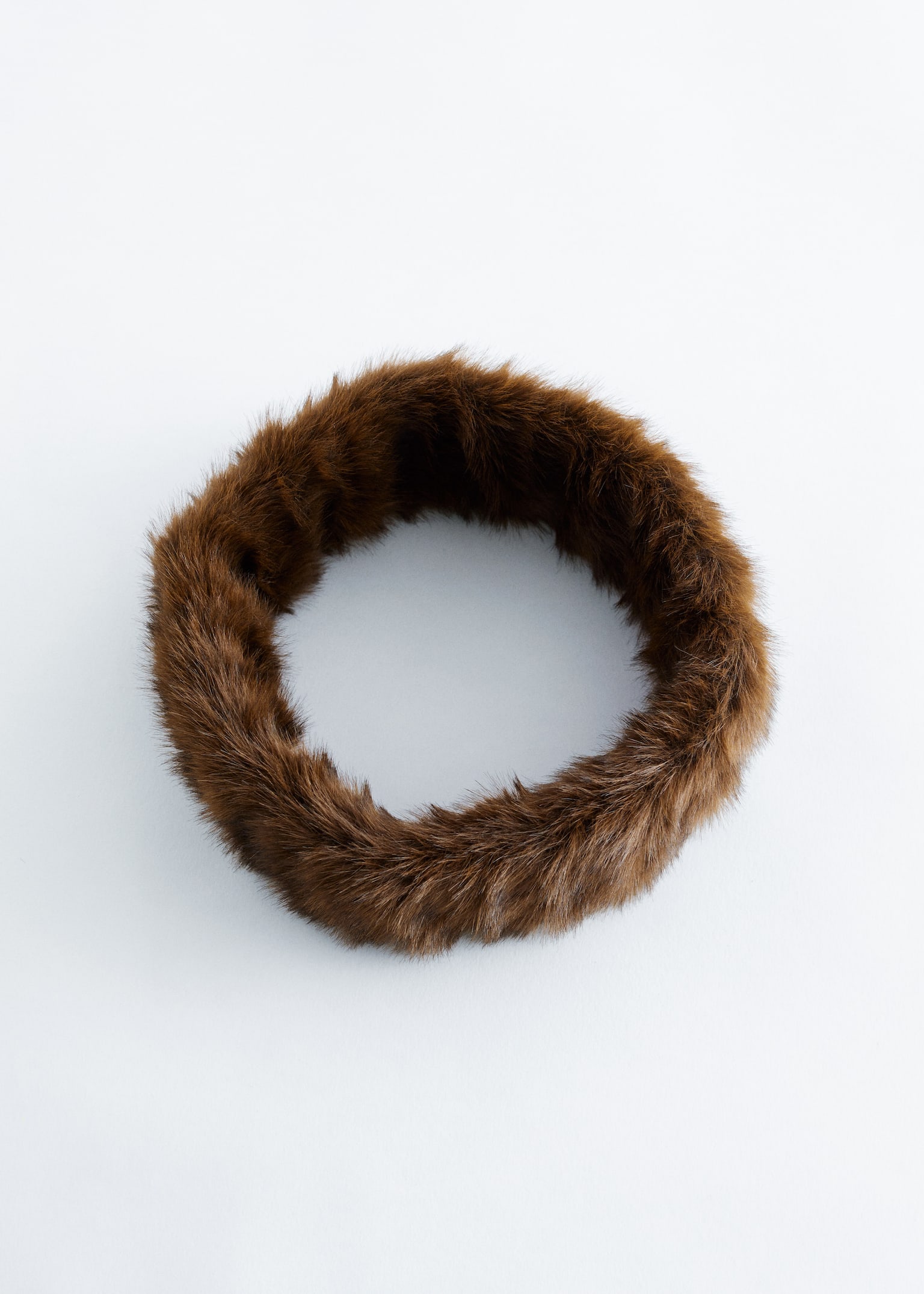 Faux Fur Headband - Brown/Cream - 3