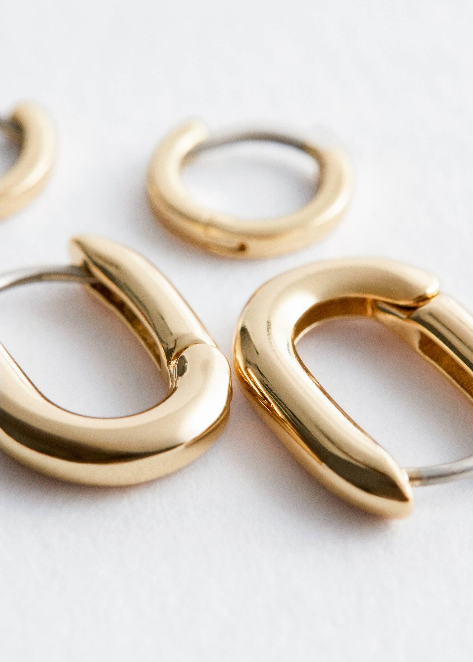 סט עגילי חישוק - זהב/כסוף - 3